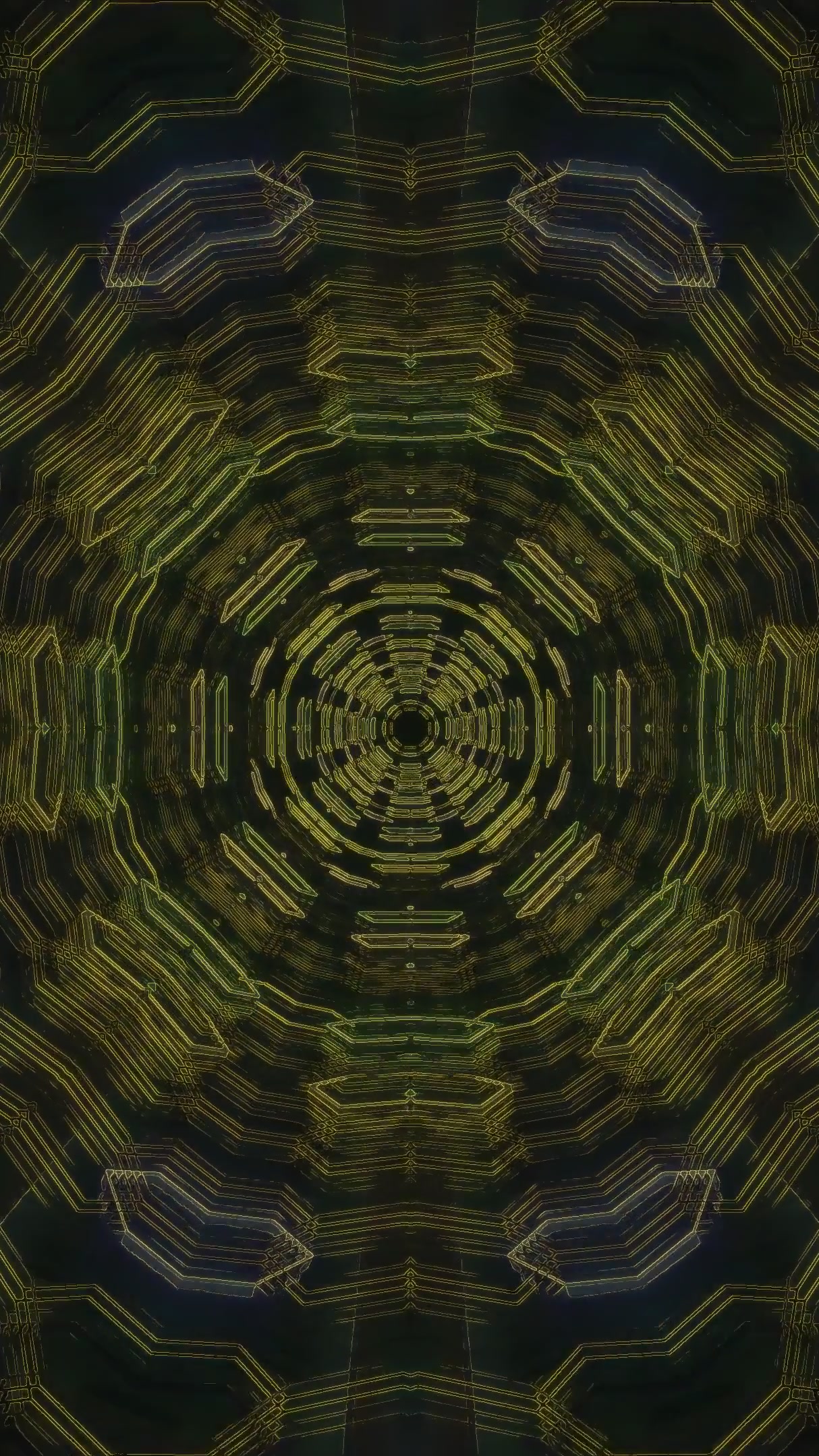 Tunnel video loop shows seamless motion with glowing patterns for visual engagement in any setting