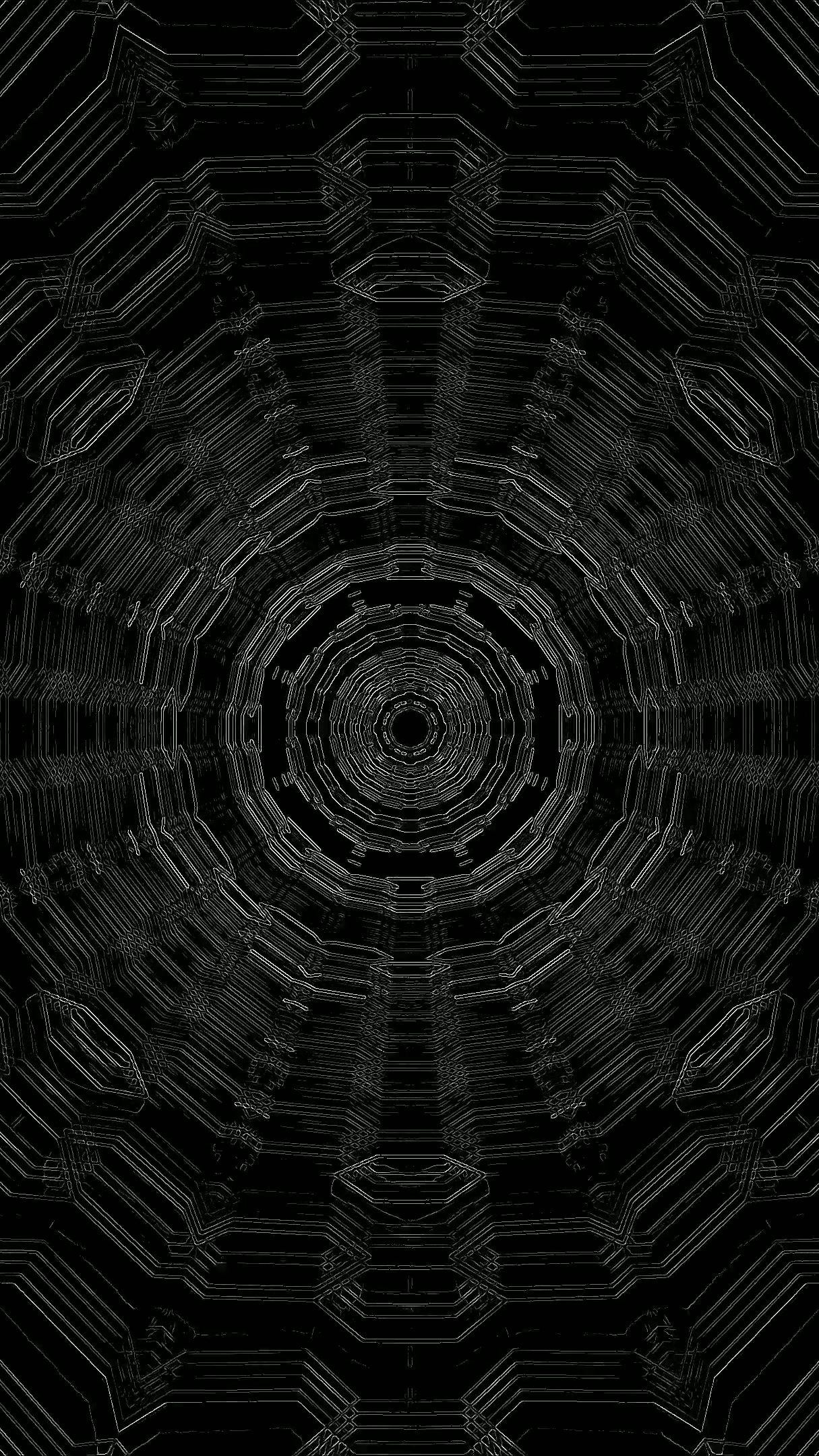 Seamless tunnel video loop screensaver displaying intricate designs that create a mesmerizing visual experience