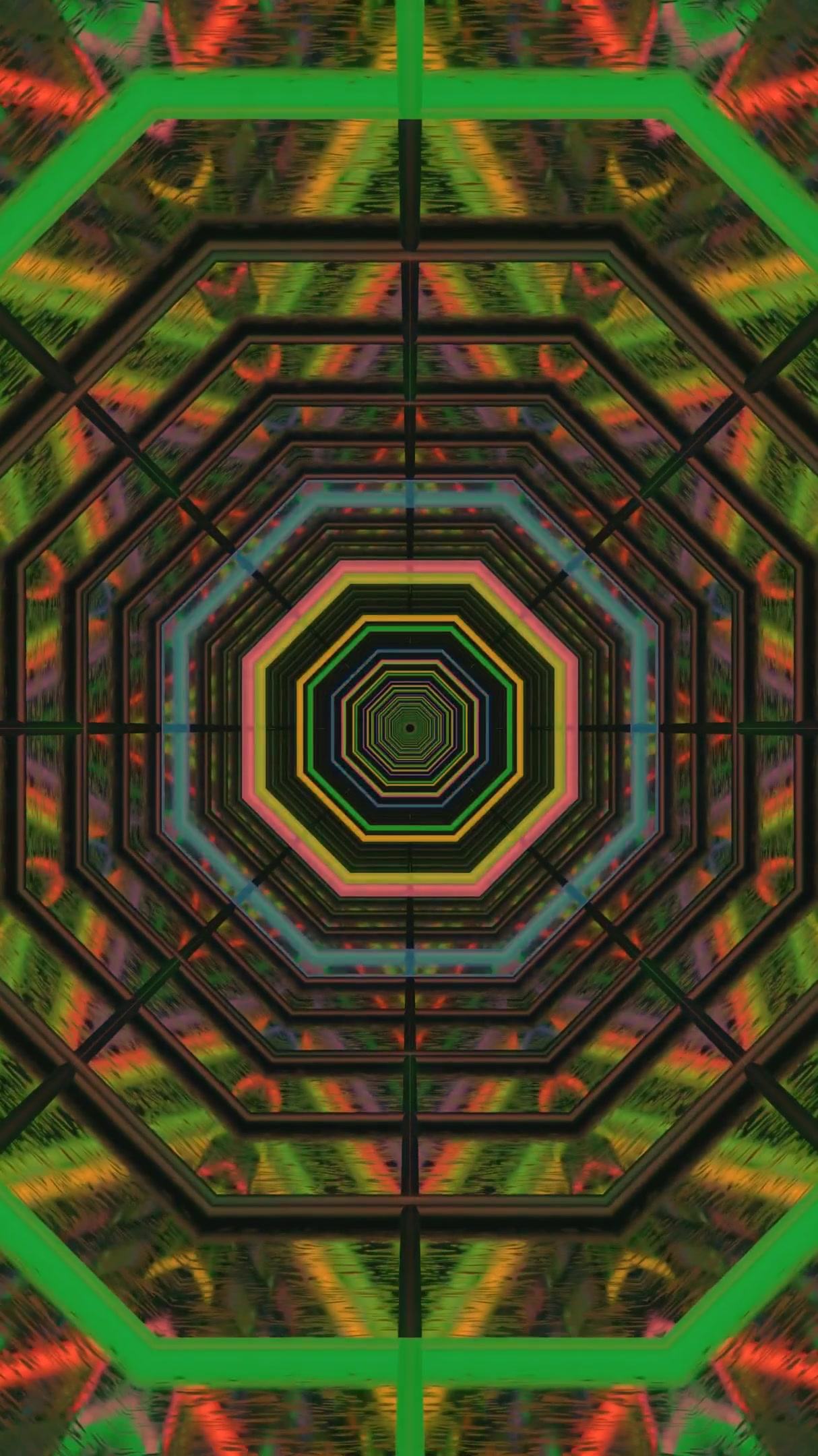 Colorful tunnel video loop creating a seamless and captivating visual experience ideal for screensavers