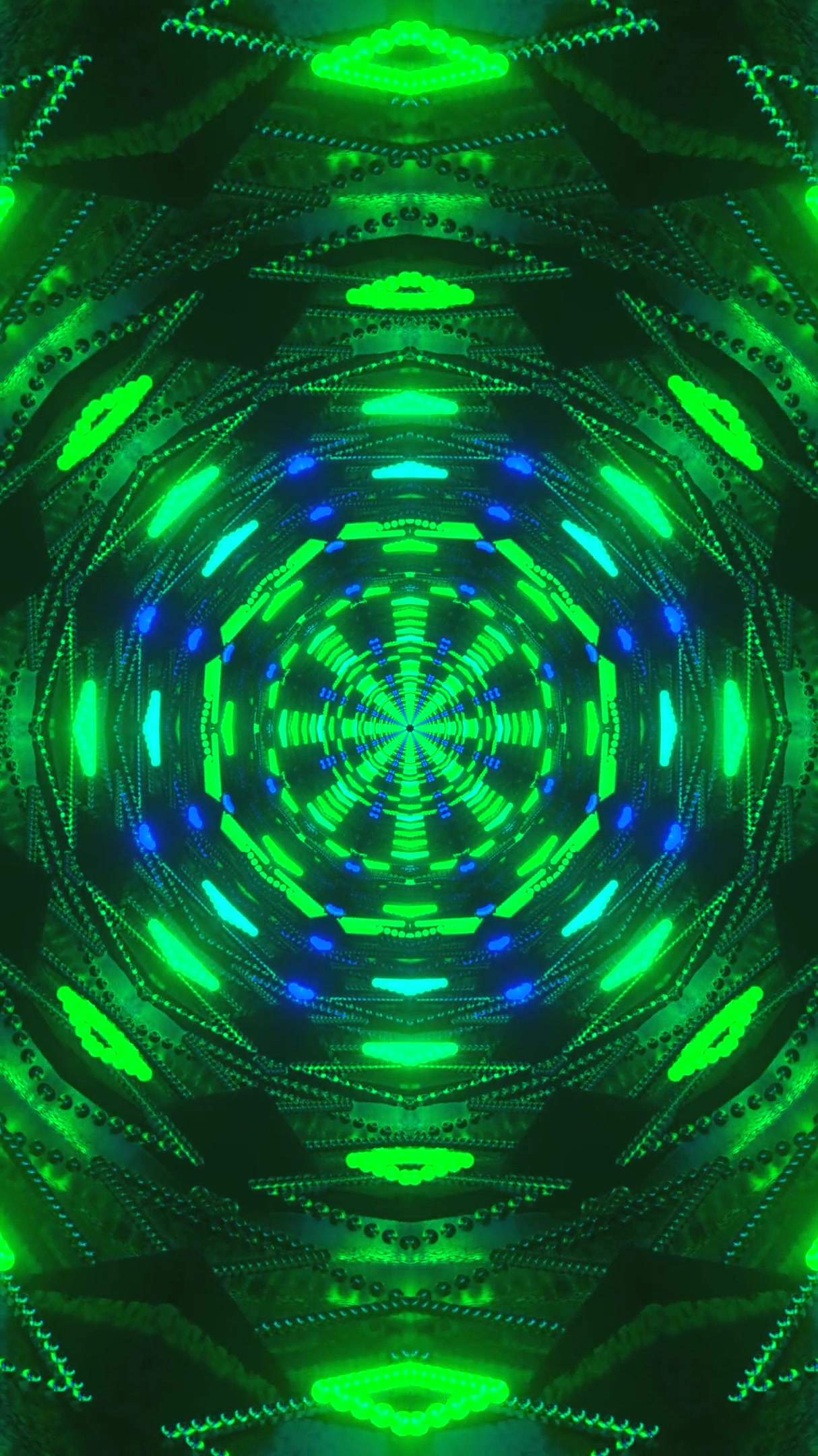 Colorful tunnel video loop with vibrant neon lights creating a ca