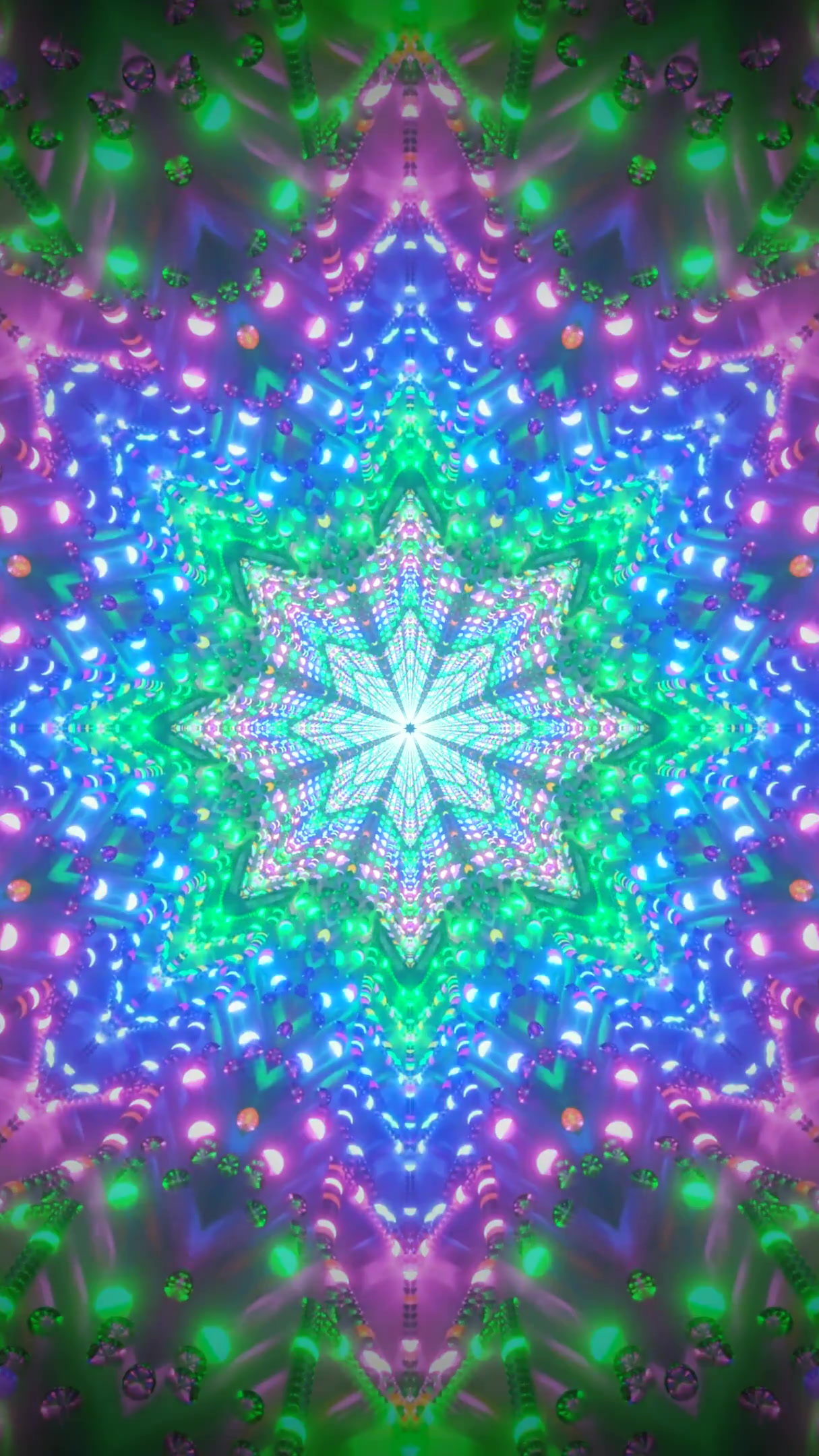 Colorful tunnel video loop with vibrant patterns creating a mesme