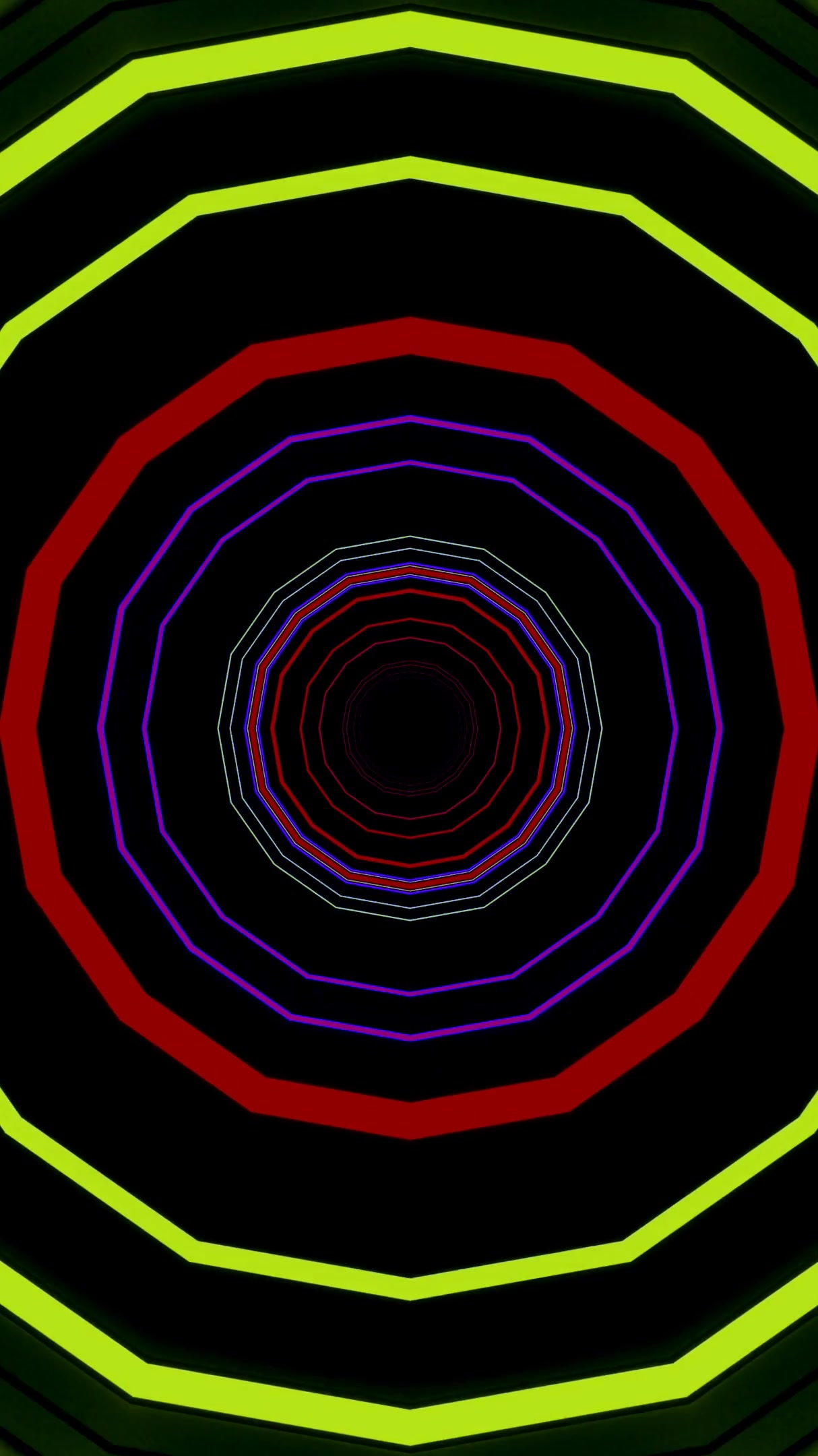 Tunnel video vj loop screensaver with seamless motion in vibrant colors and shapes for immersive relaxation experience