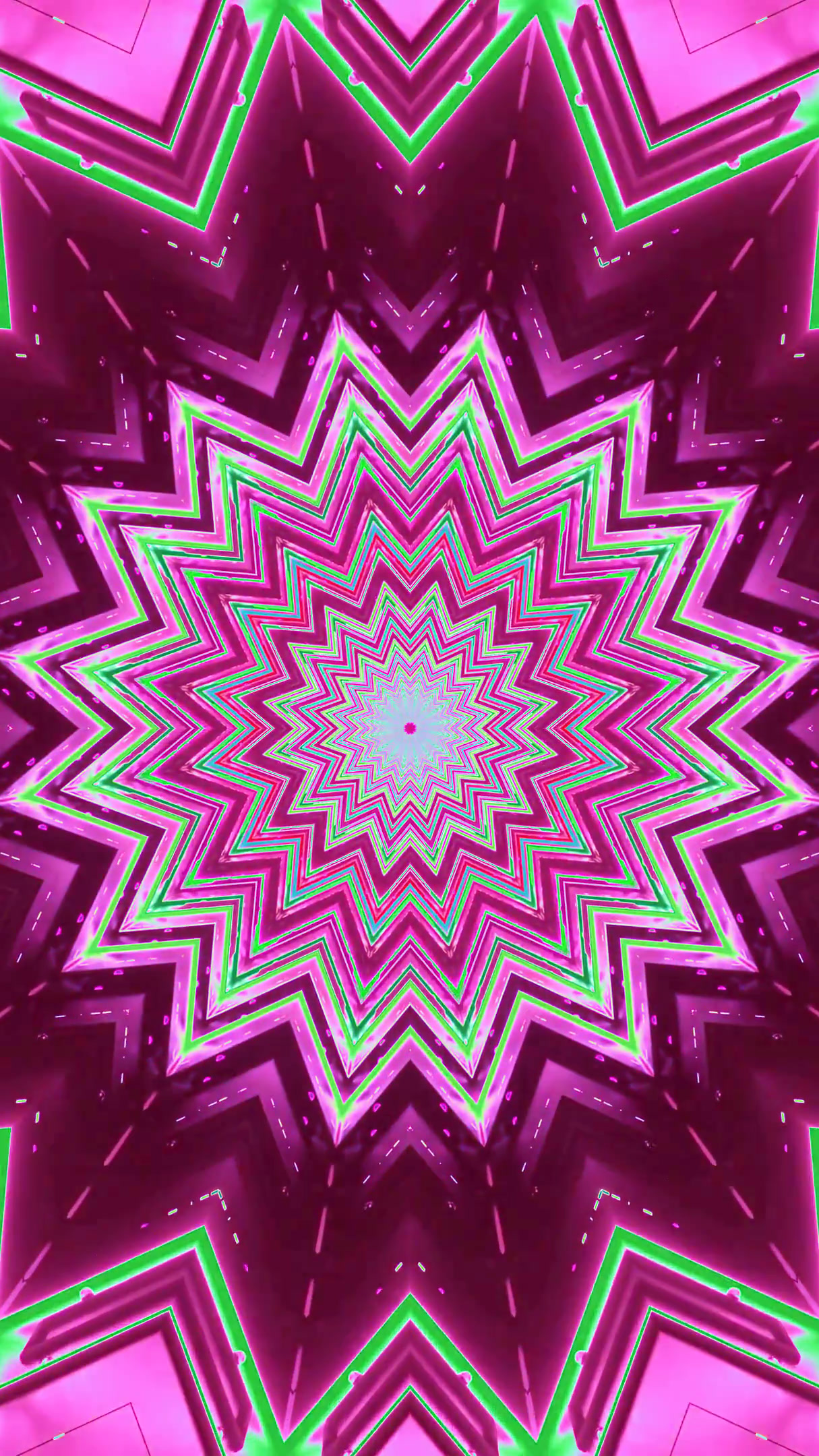 Vibrant tunnel video loop creates immersive visual experience in colorful pattern display