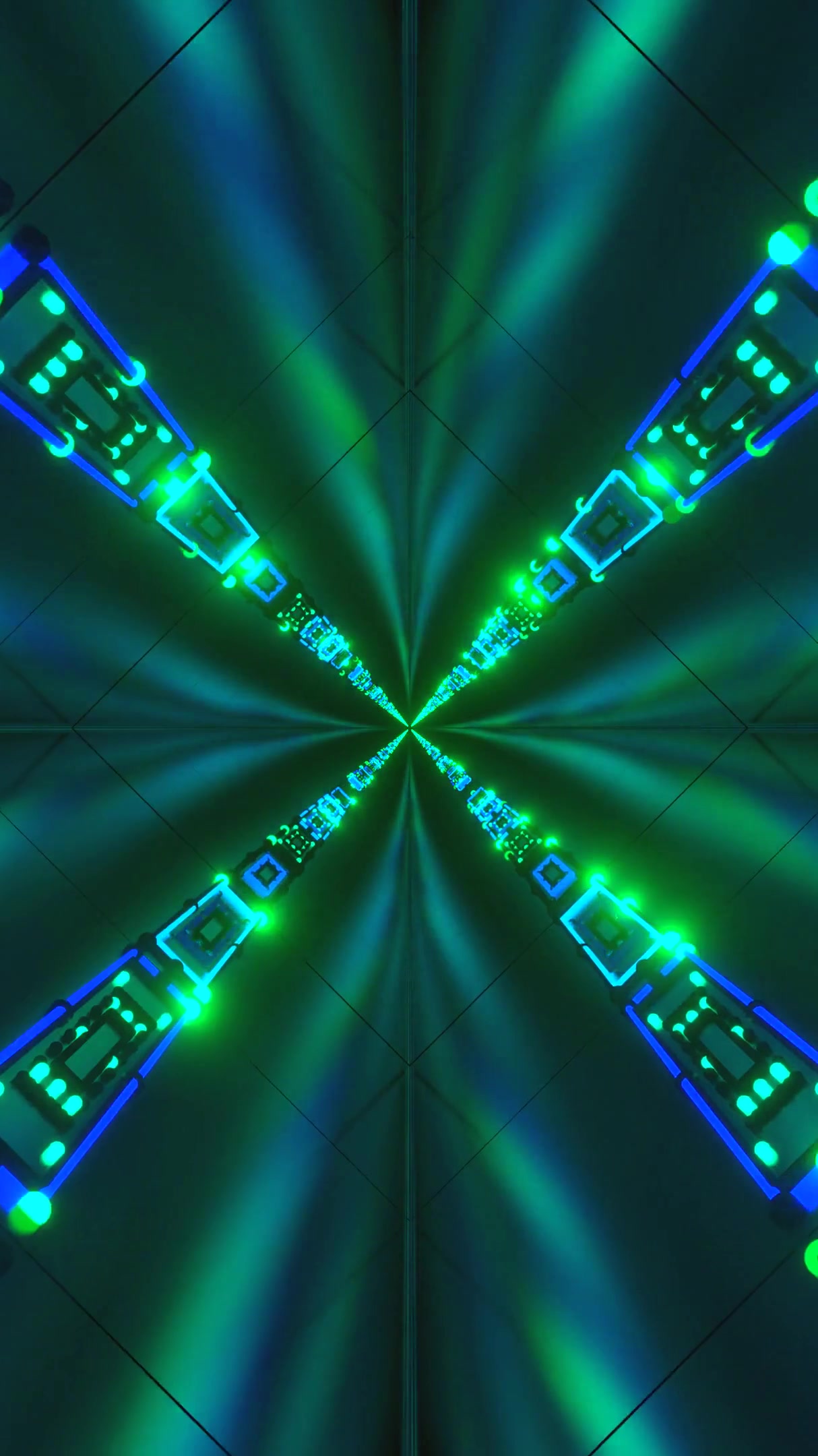 Colorful tunnel video loop creates a mesmerizing visual experience with vibrant lights and seamless motion