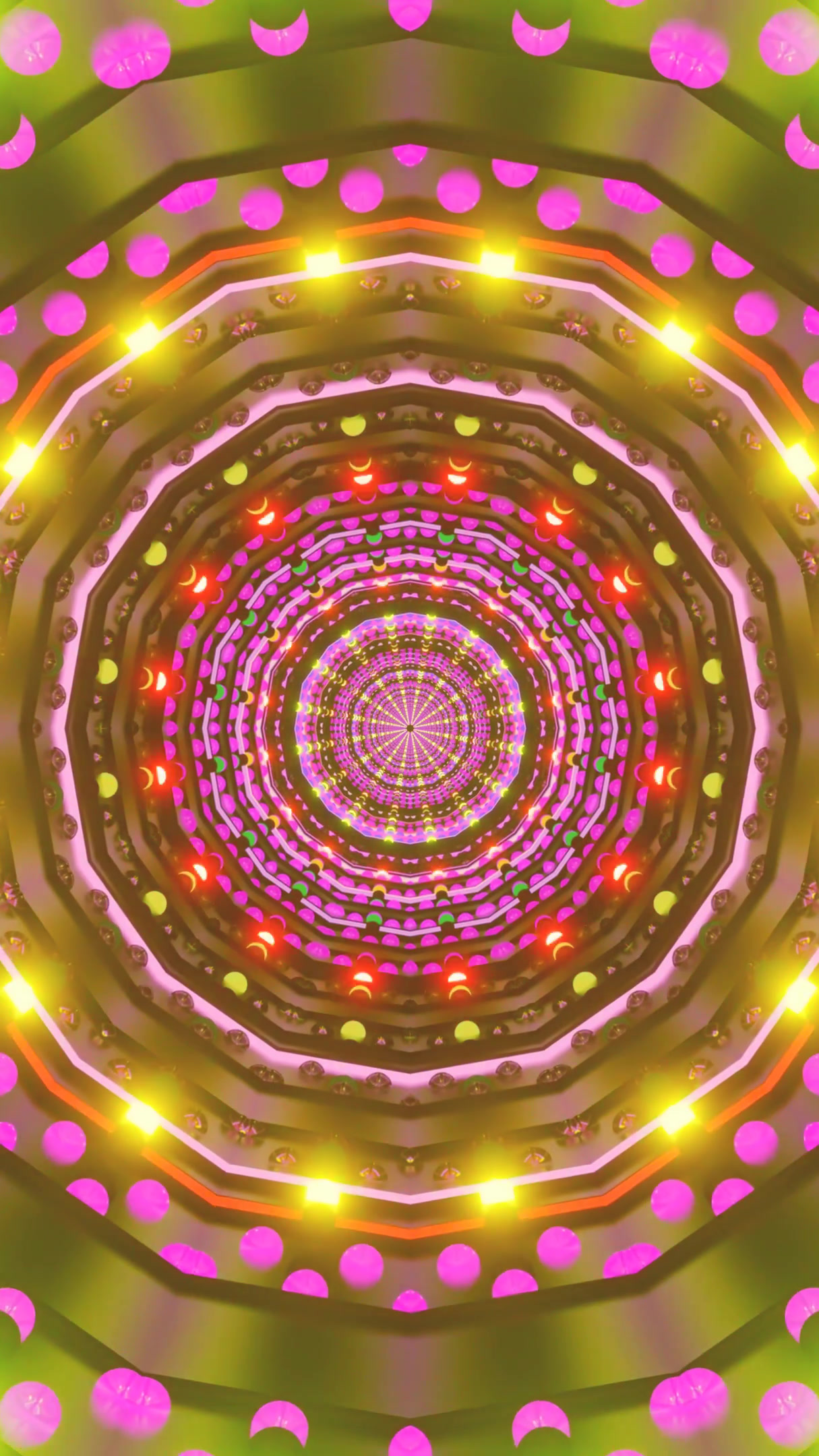 Colorful tunnel video loop creates a mesmerizing visual experience for relaxation and entertainment in any setting