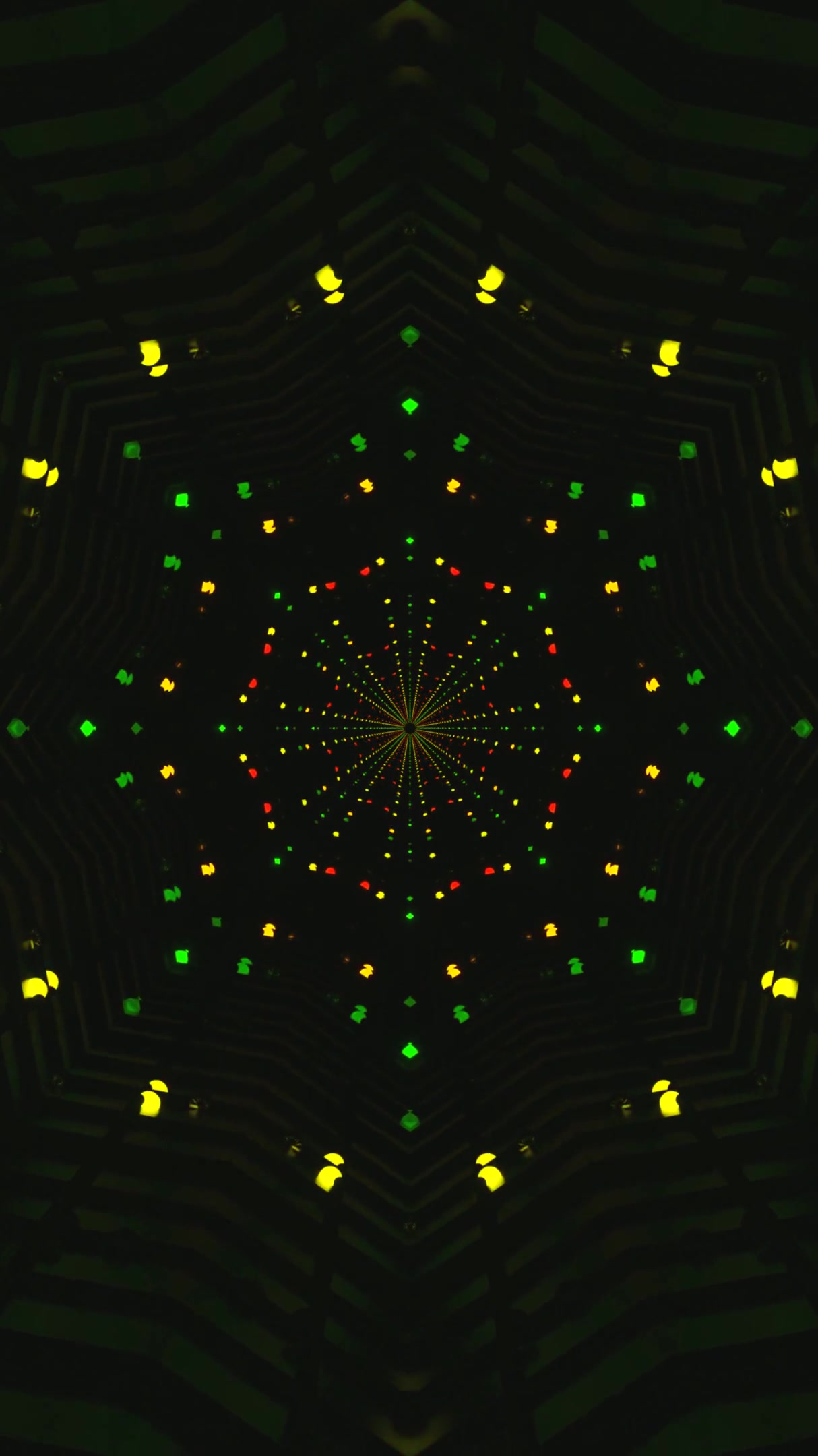 Colorful tunnel video loop creates a vibrant visual display with seamless motion and rhythmic patterns, perfect for screensavers or ambient shows