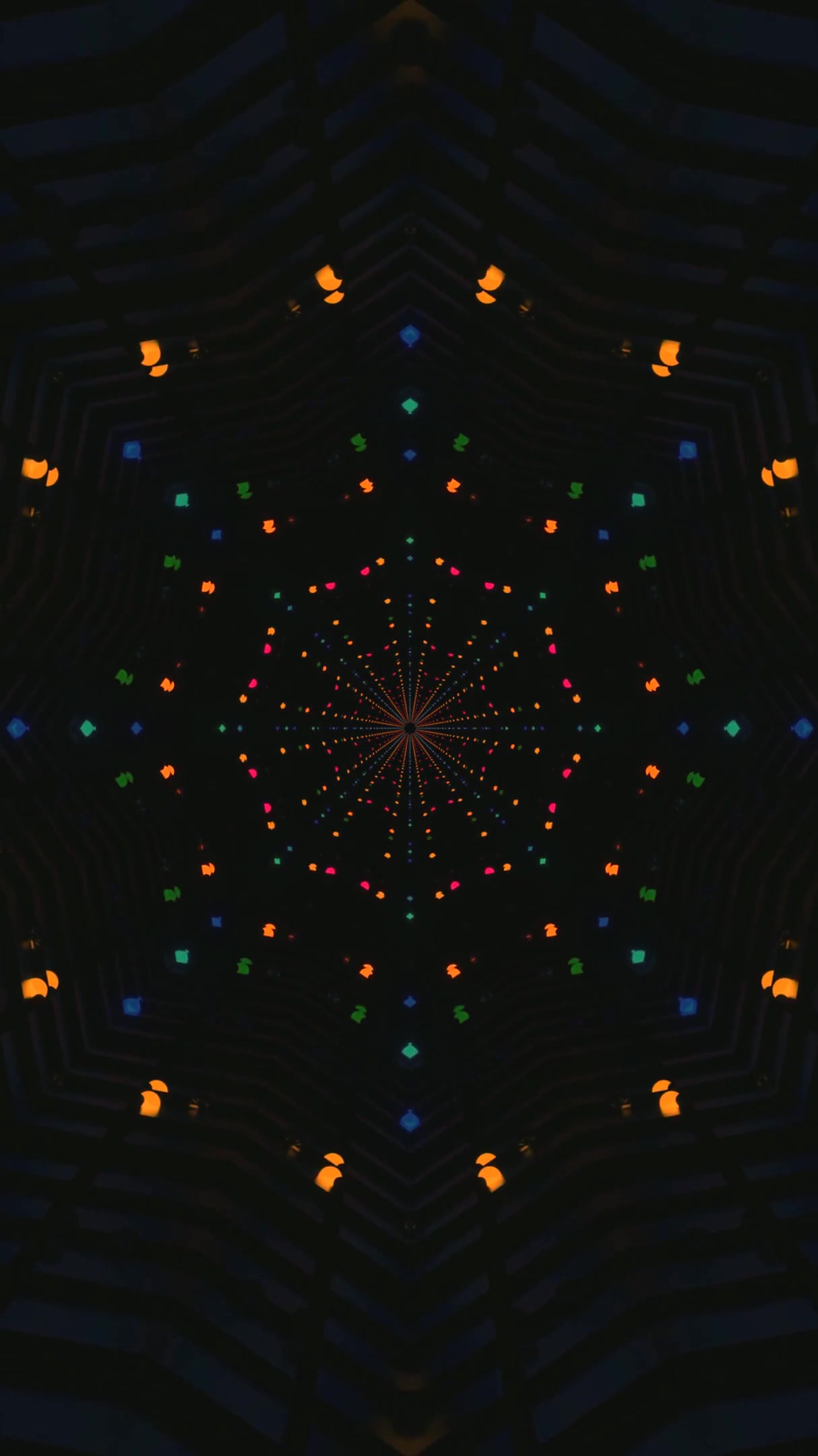 Vibrant tunnel video loop with colorful lights creating a seamless visual experience