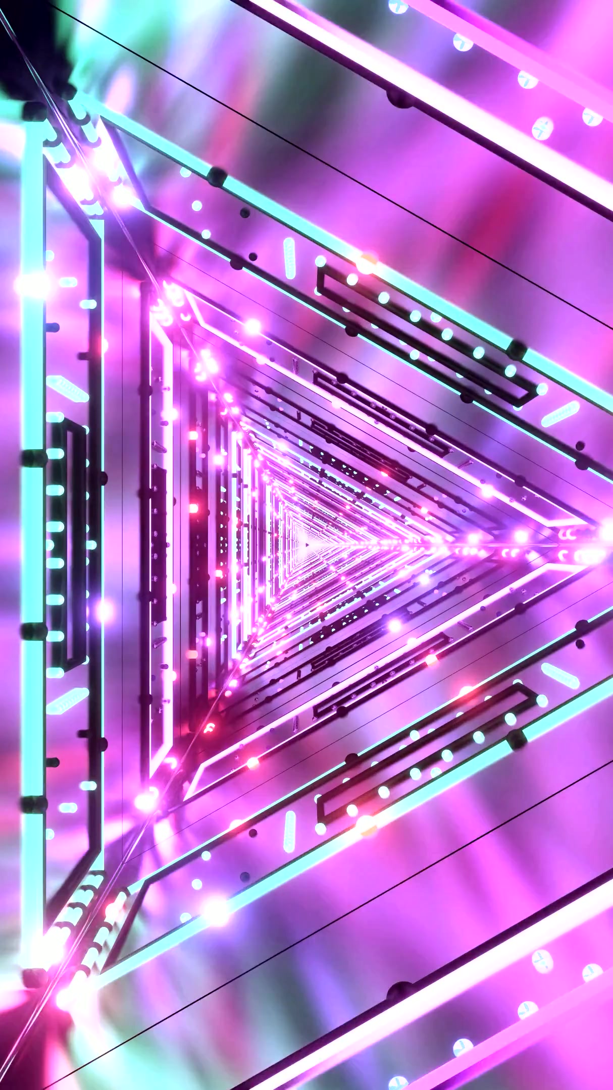 Vibrant tunnel video loop featuring dynamic lights and colors for screensaver display