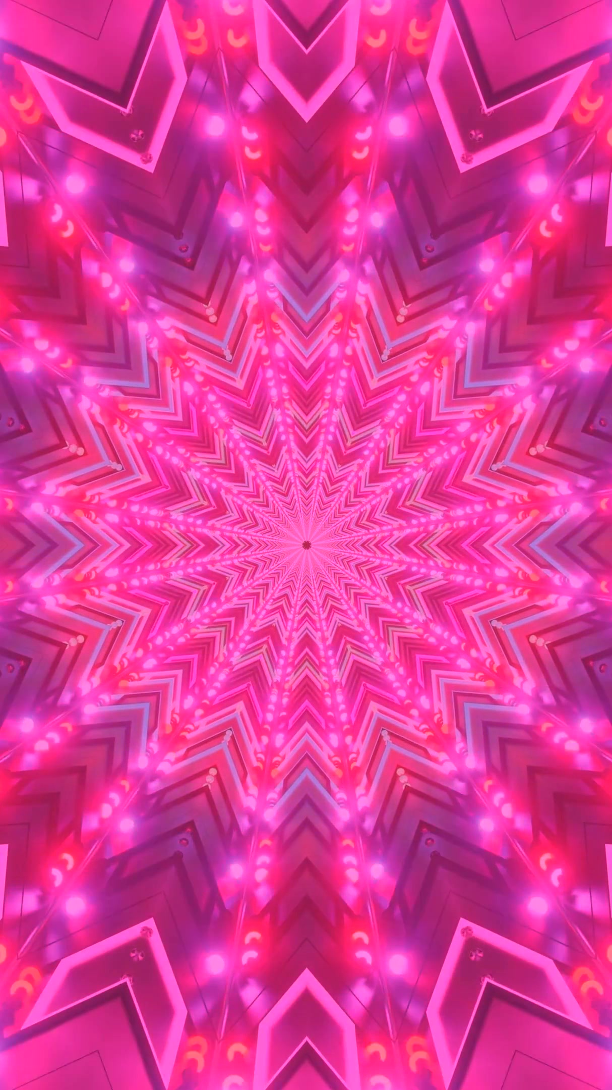 Seamless tunnel video loop creates vibrant patterns with dynamic