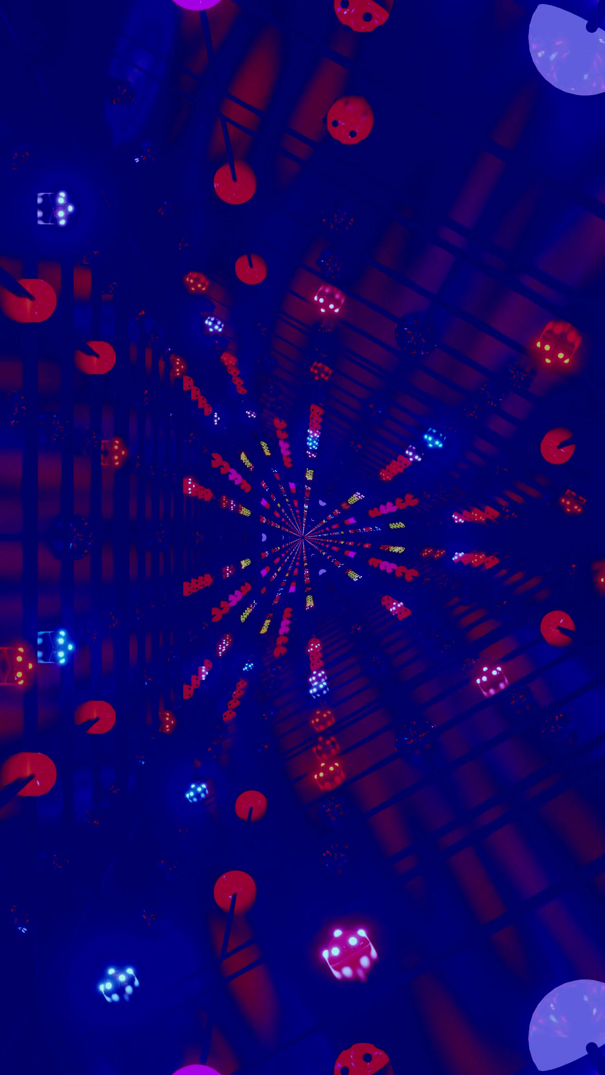 Vibrant tunnel video loop with colorful lights and patterns creating a mesmerizing visual experience