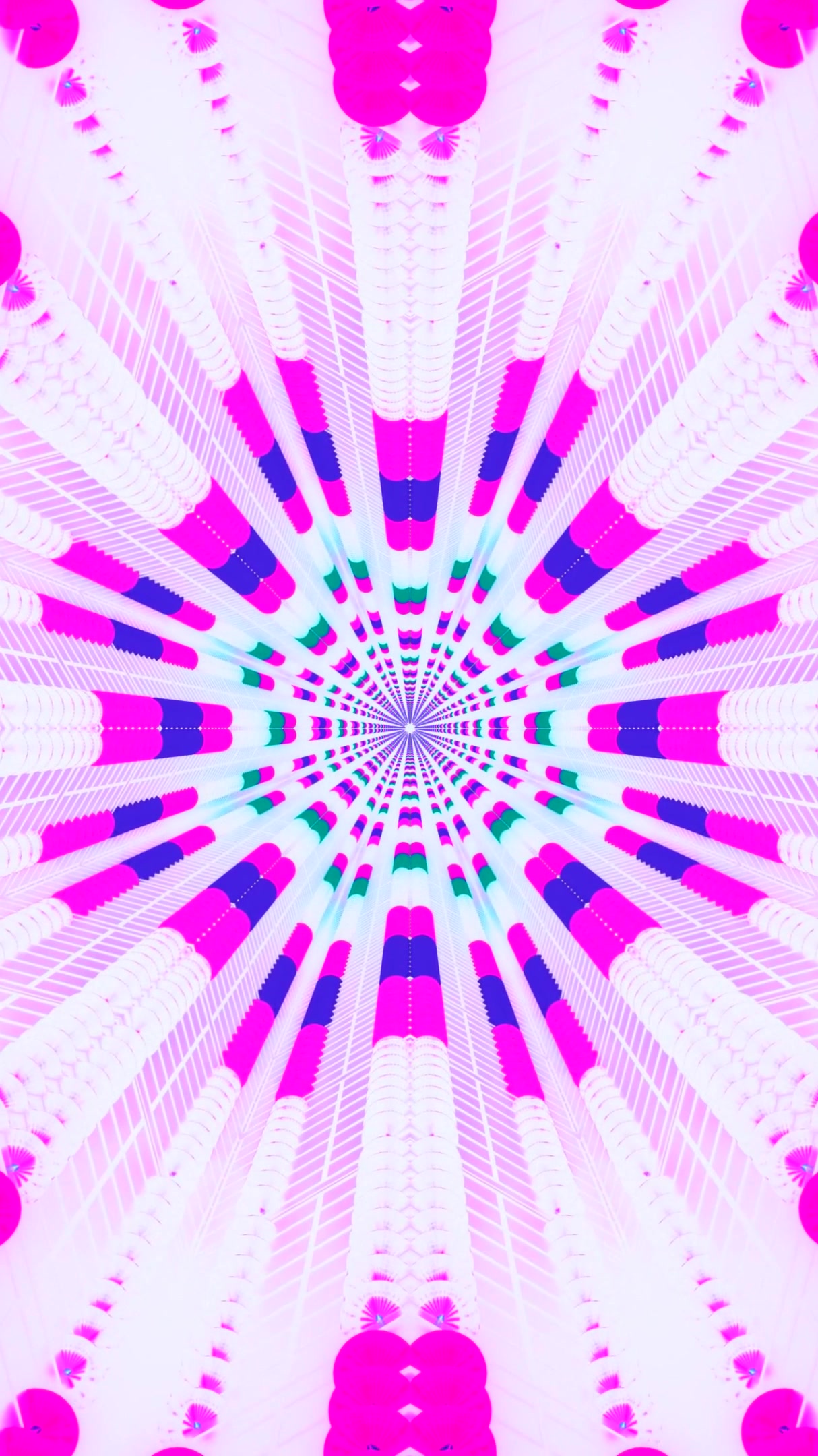 Colorful tunnel video loop creates a vibrant visual experience wi