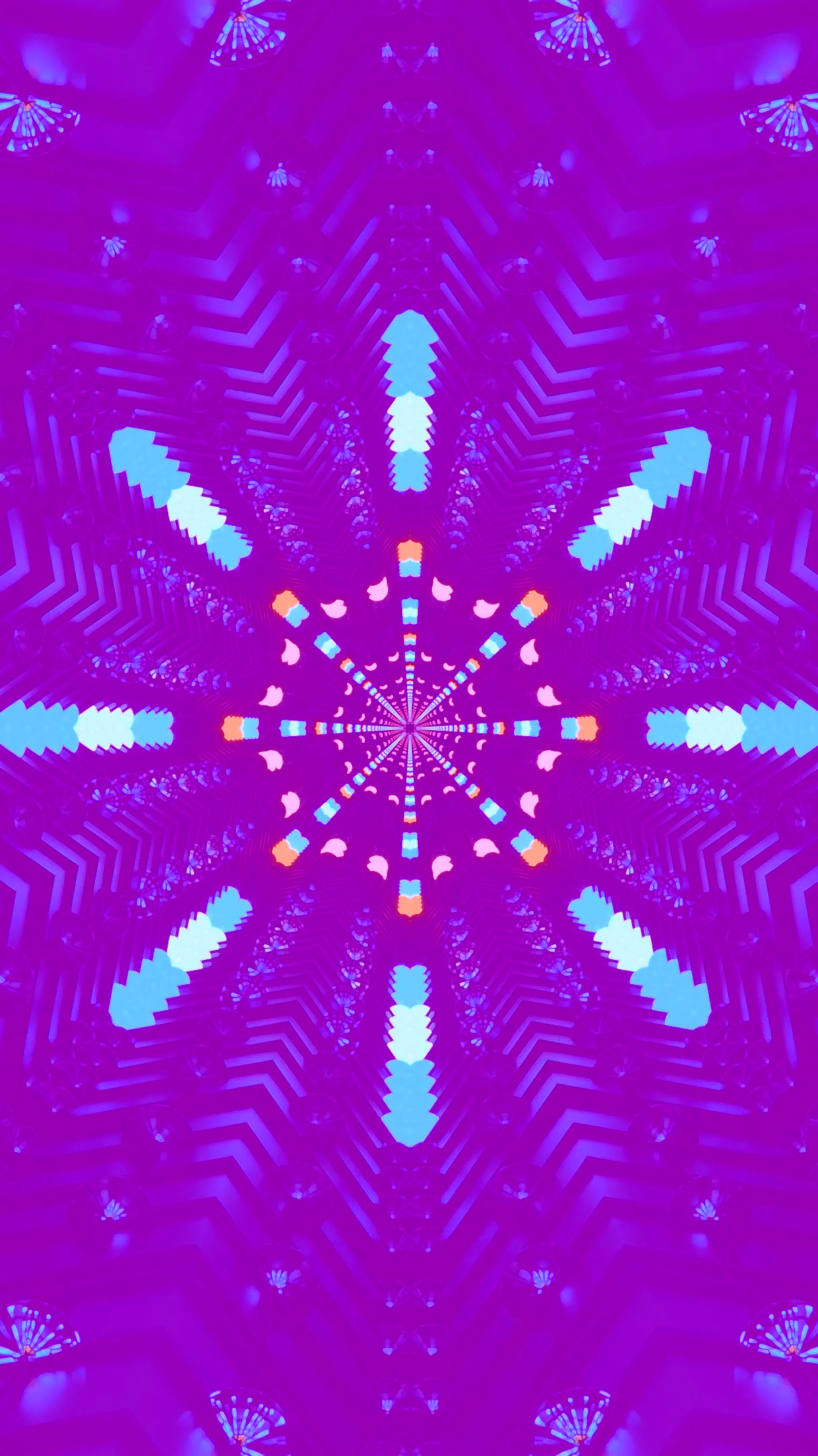 Seamless looping tunnel video screensaver with vibrant colors and