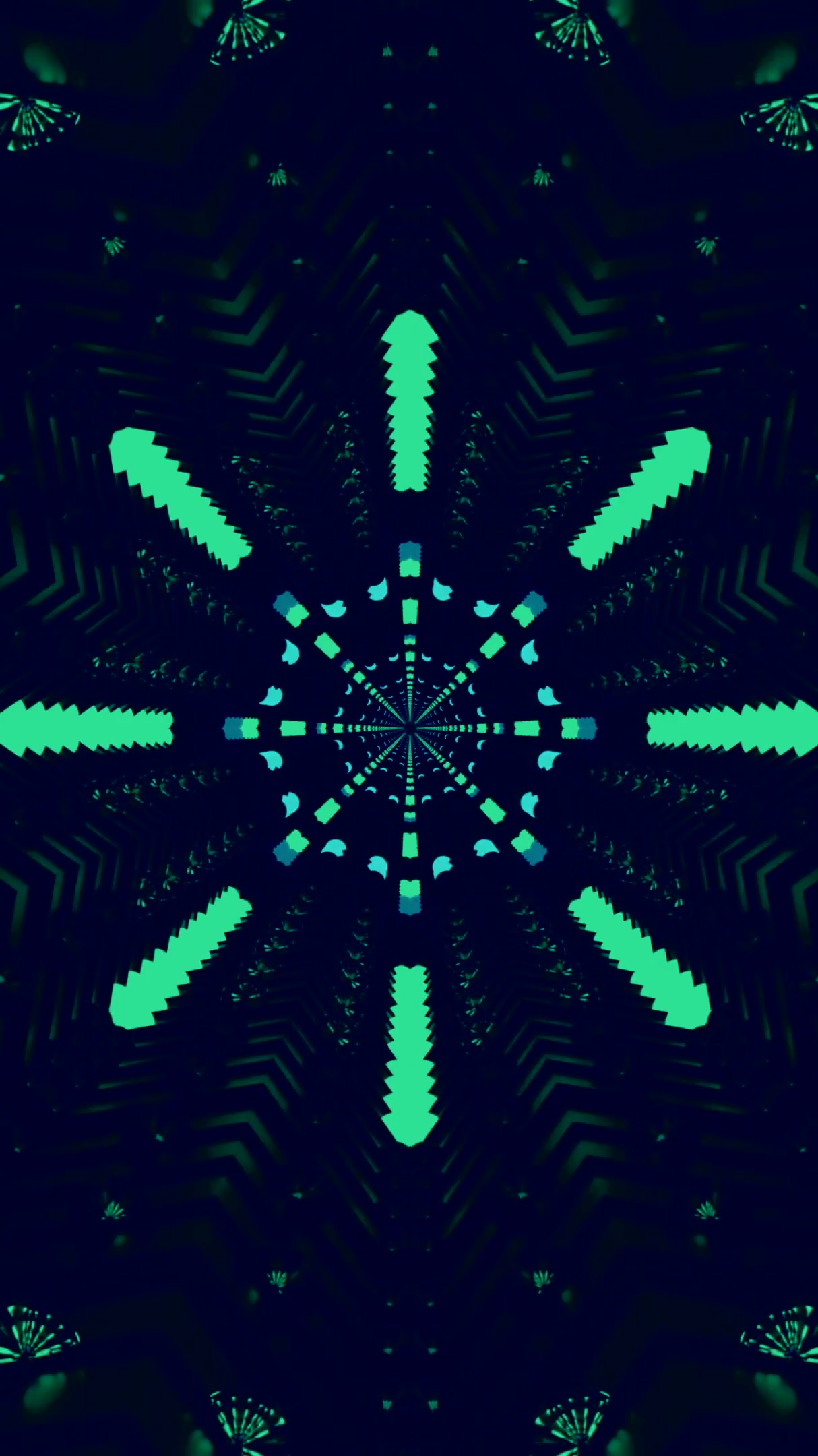 Dynamic tunnel visualizer with captivating blue and green pattern