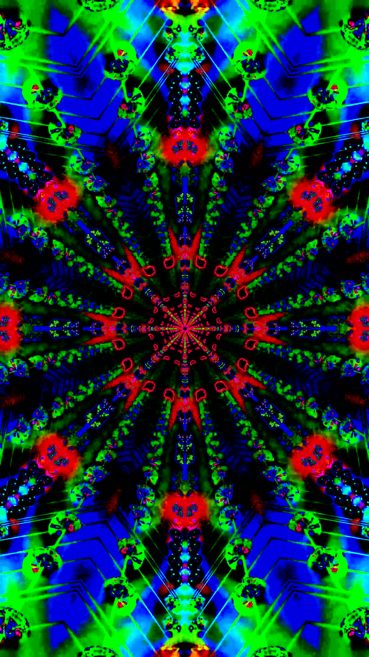 Vibrant tunnel video loop creates a mesmerizing visual experience with bright colors and intricate patterns for a captivating screensaver display