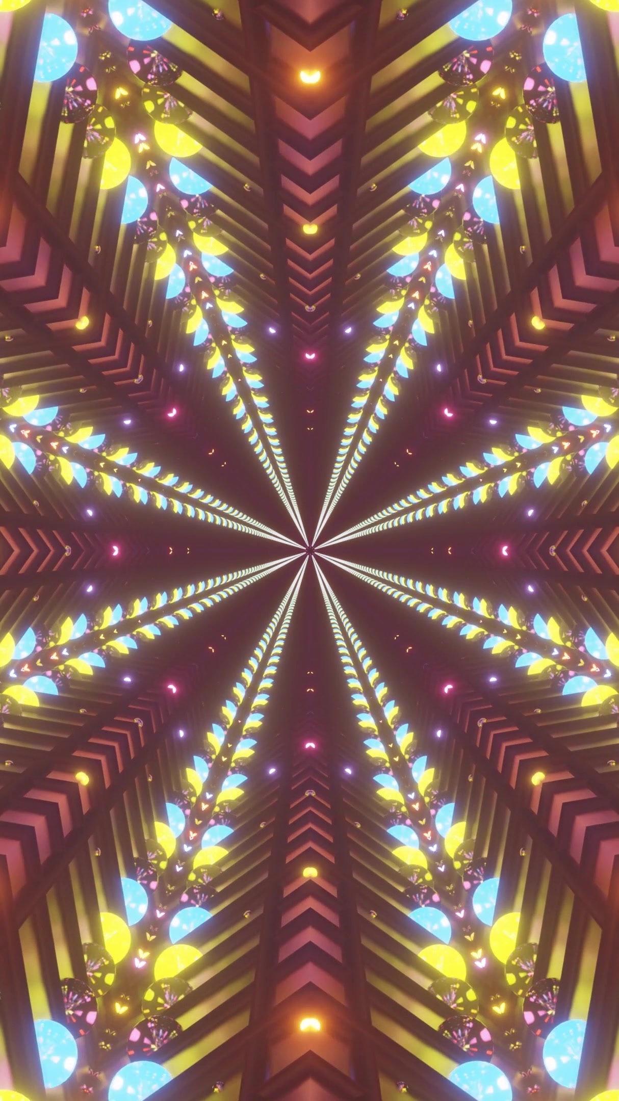 Colorful tunnel video loop creates a dynamic visual experience with seamless transitions and vibrant patterns for any display setting