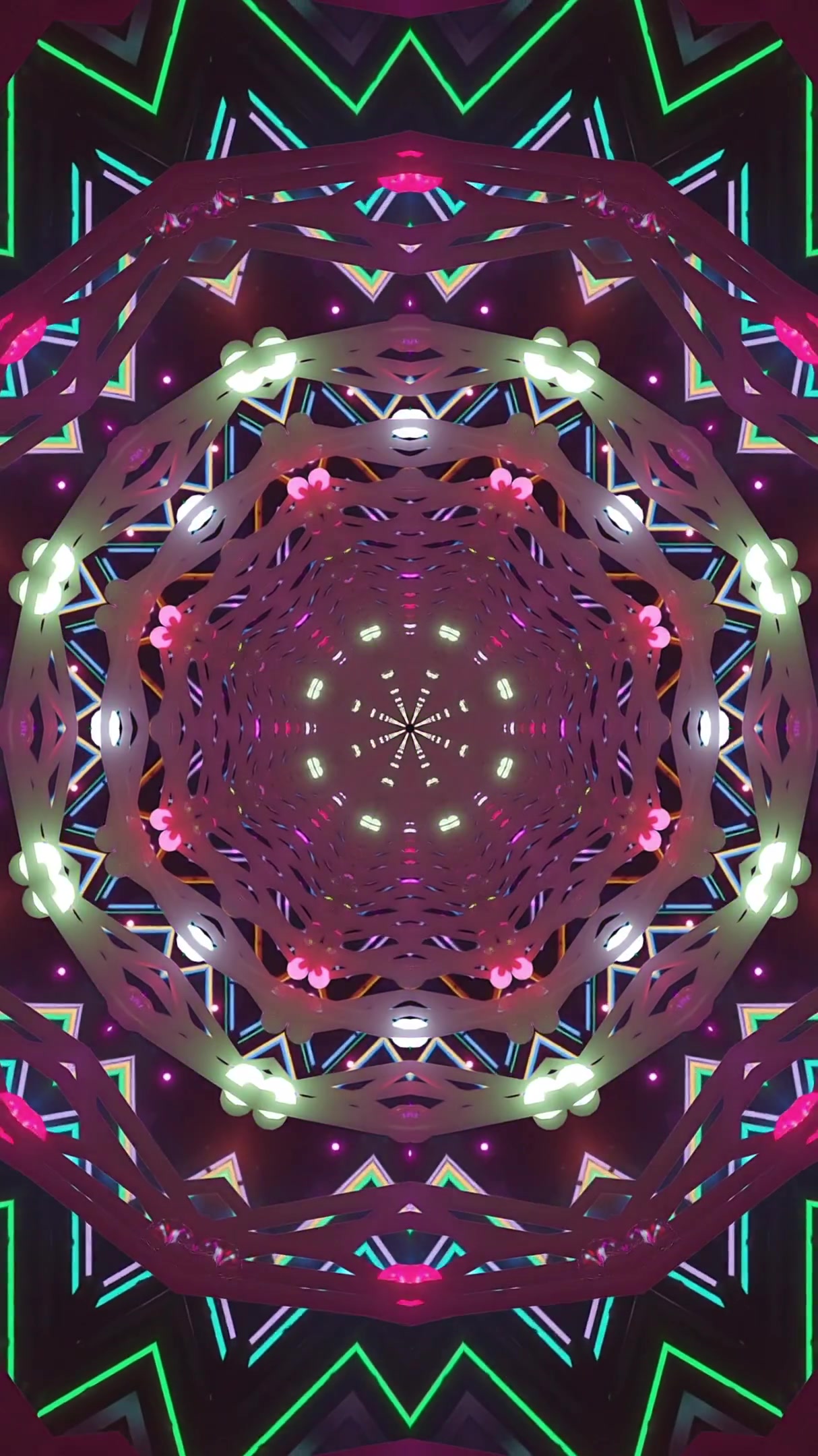 Colorful tunnel visual journey with seamless looping effects for relaxation and entertainment