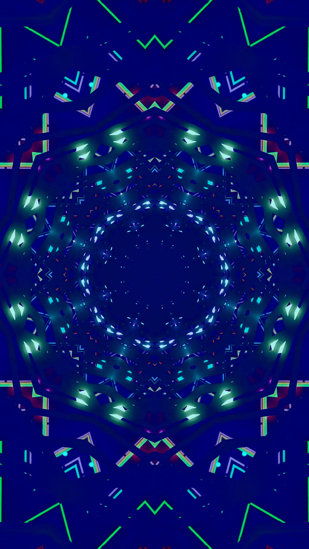 Tunnel video loop screensaver with vibrant colors and seamless tr