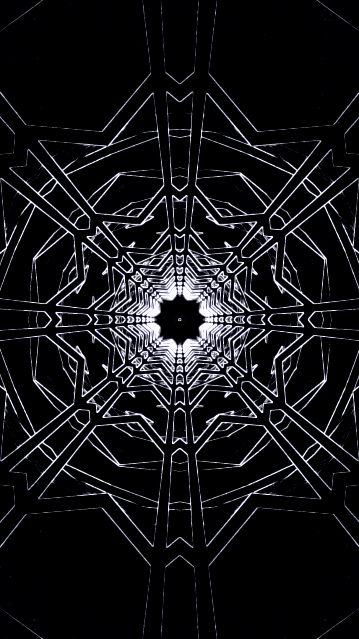 Tunnel video loop showcasing intricate patterns with seamless transitions and a captivating black background