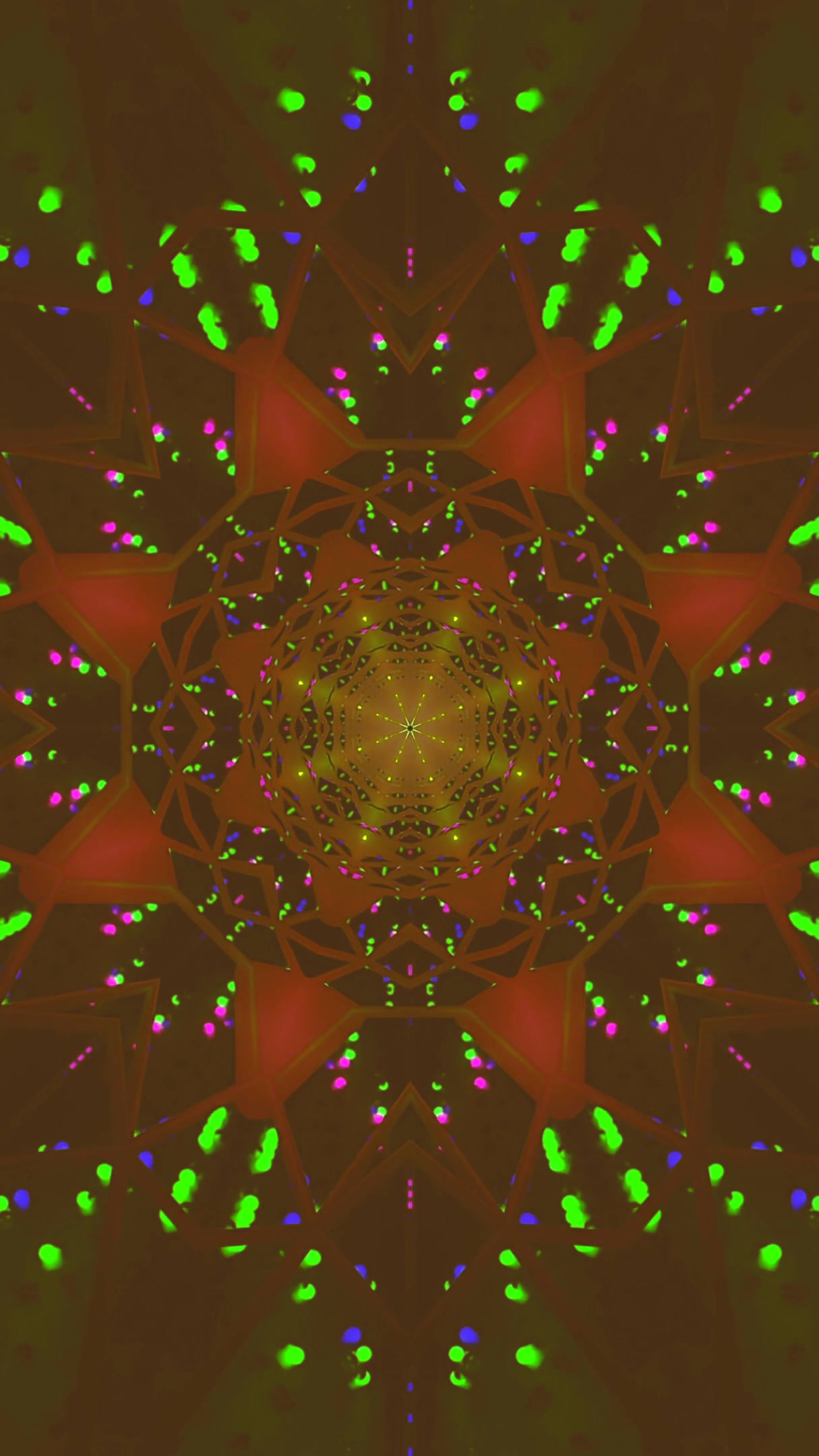 Seamless tunnel video loop featuring bright colors and geometric