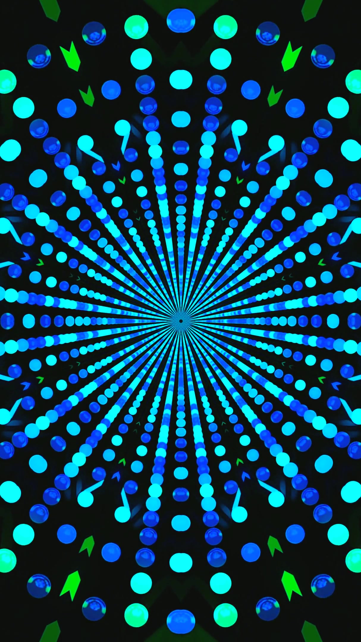 Colorful tunnel video loop showcasing vibrant circles and lines i