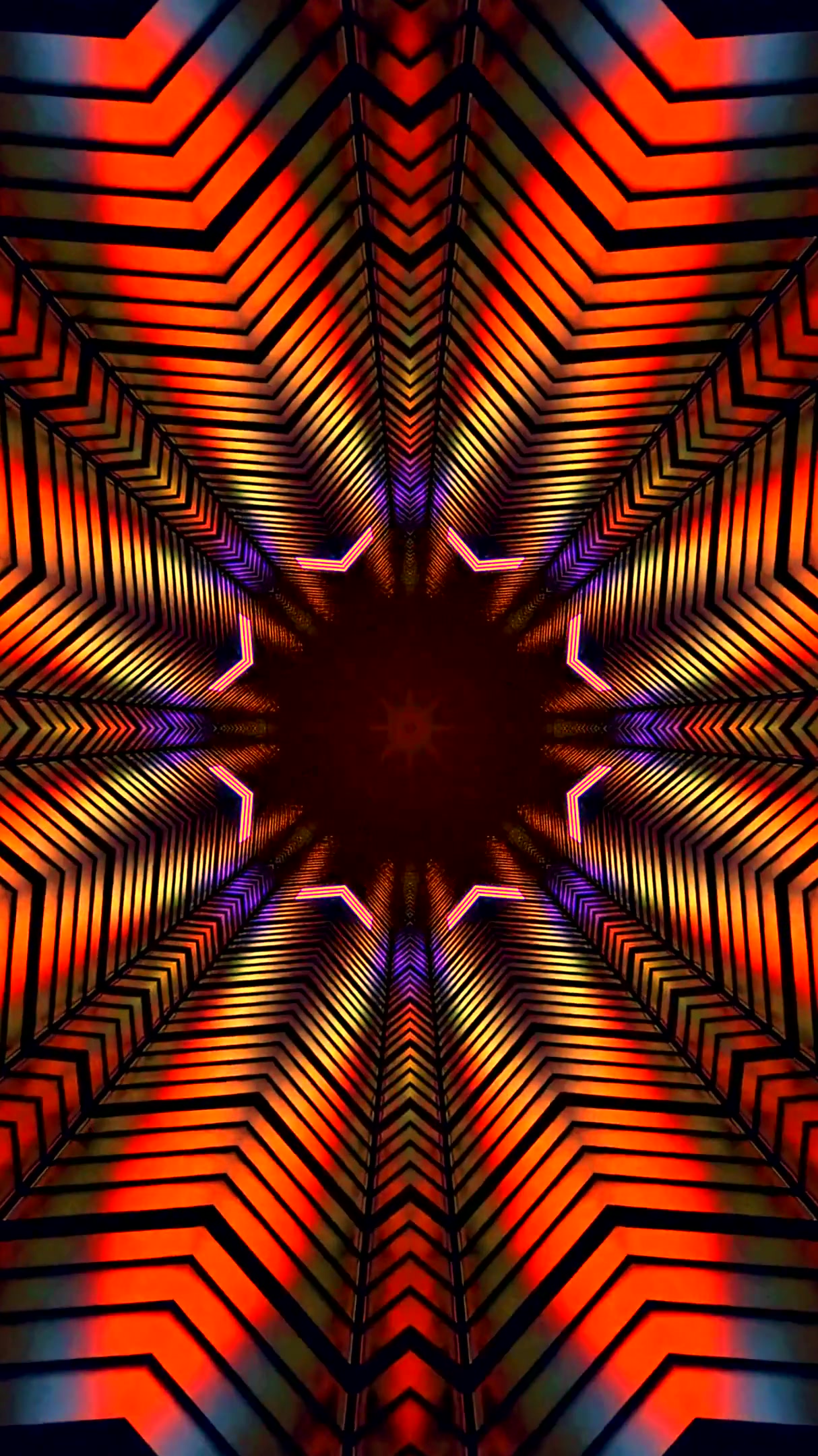 Colorful tunnel video loop creating a vibrant and immersive experience for screensavers and digital displays