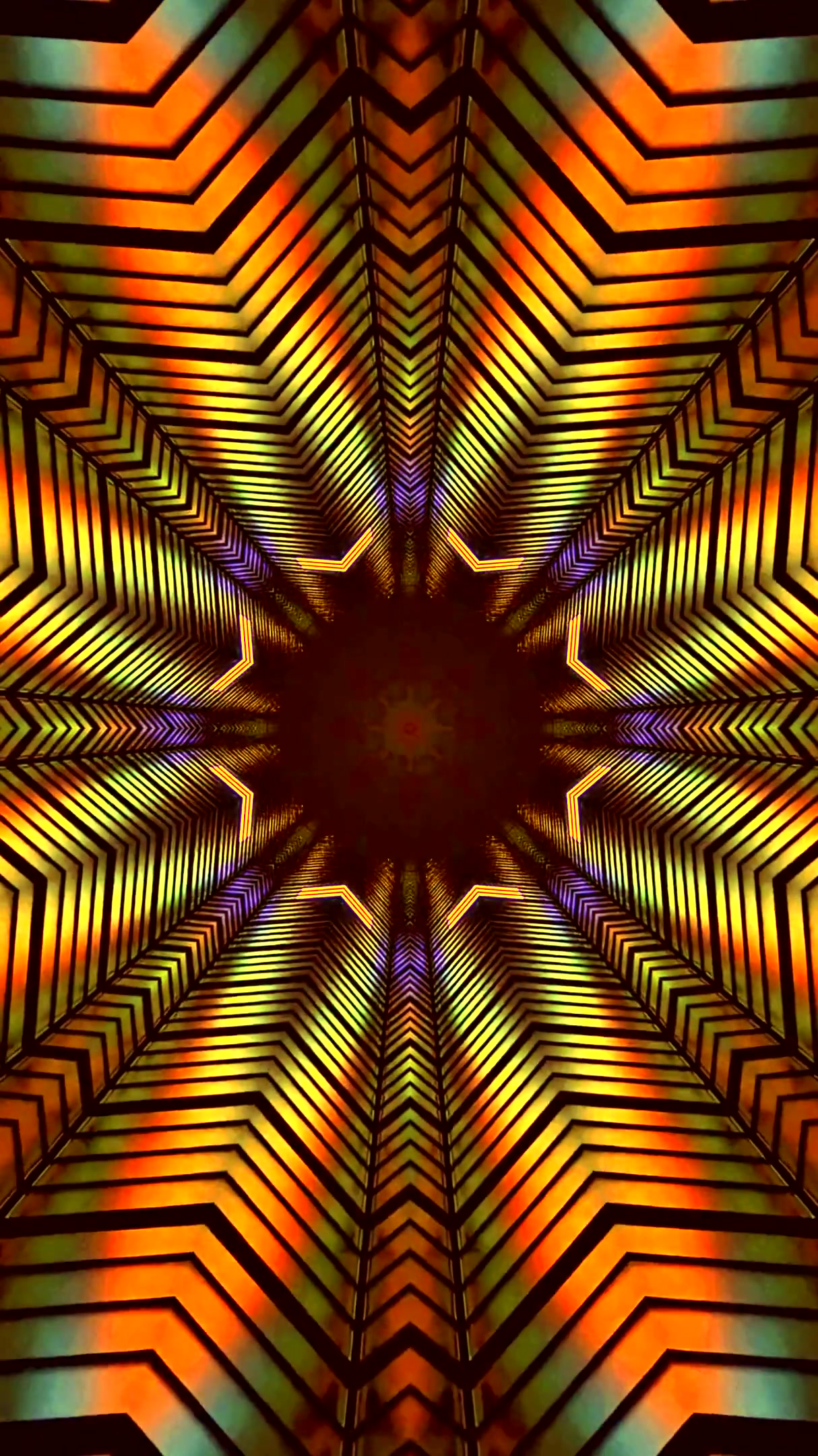 Mesmerizing tunnel video vj loop with vibrant colors and geometri