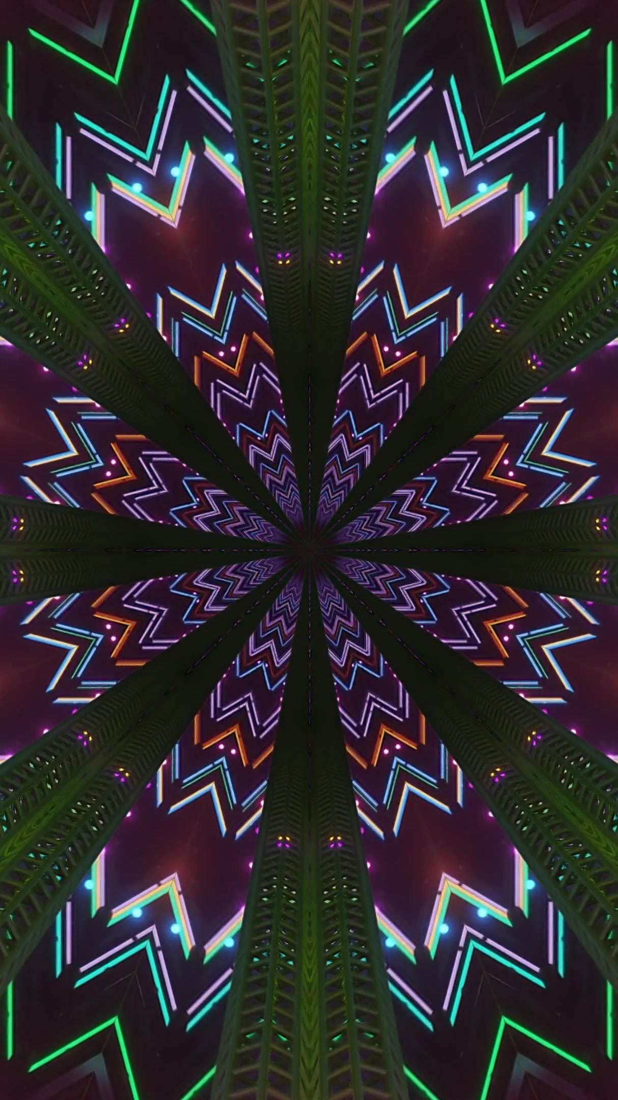 Colorful tunnel video loop creates an immersive visual experience with seamless transitions and dynamic lighting effects