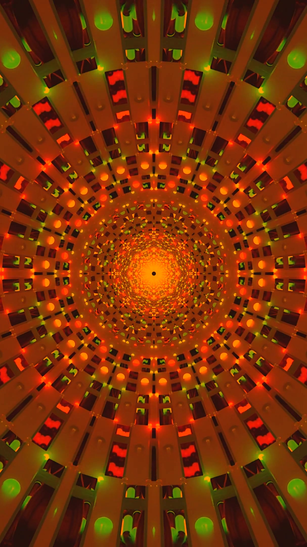 Colorful tunnel visuals create vibrant atmosphere for seamless video loop experience