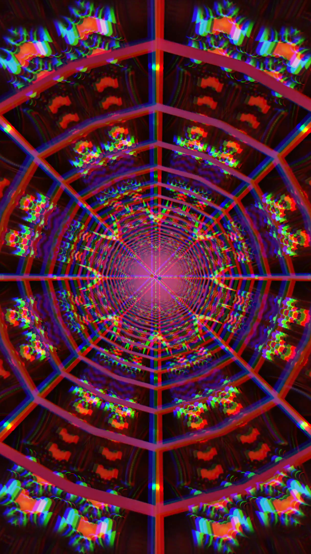 Colorful tunnel video loop creating a seamless visual experience