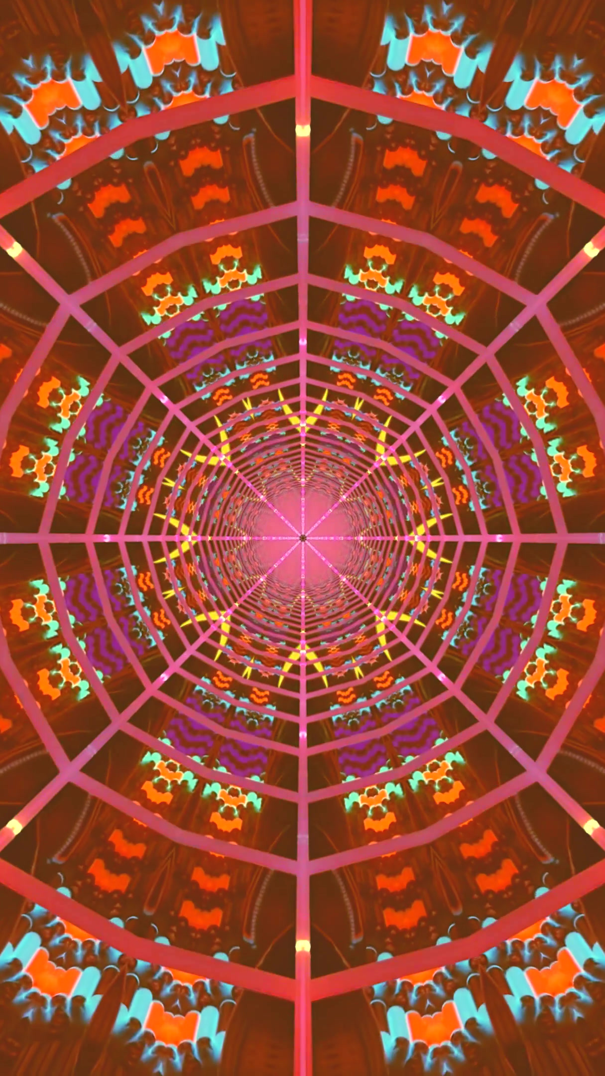 Colorful tunnel video vj loop screensaver creating mesmerizing se