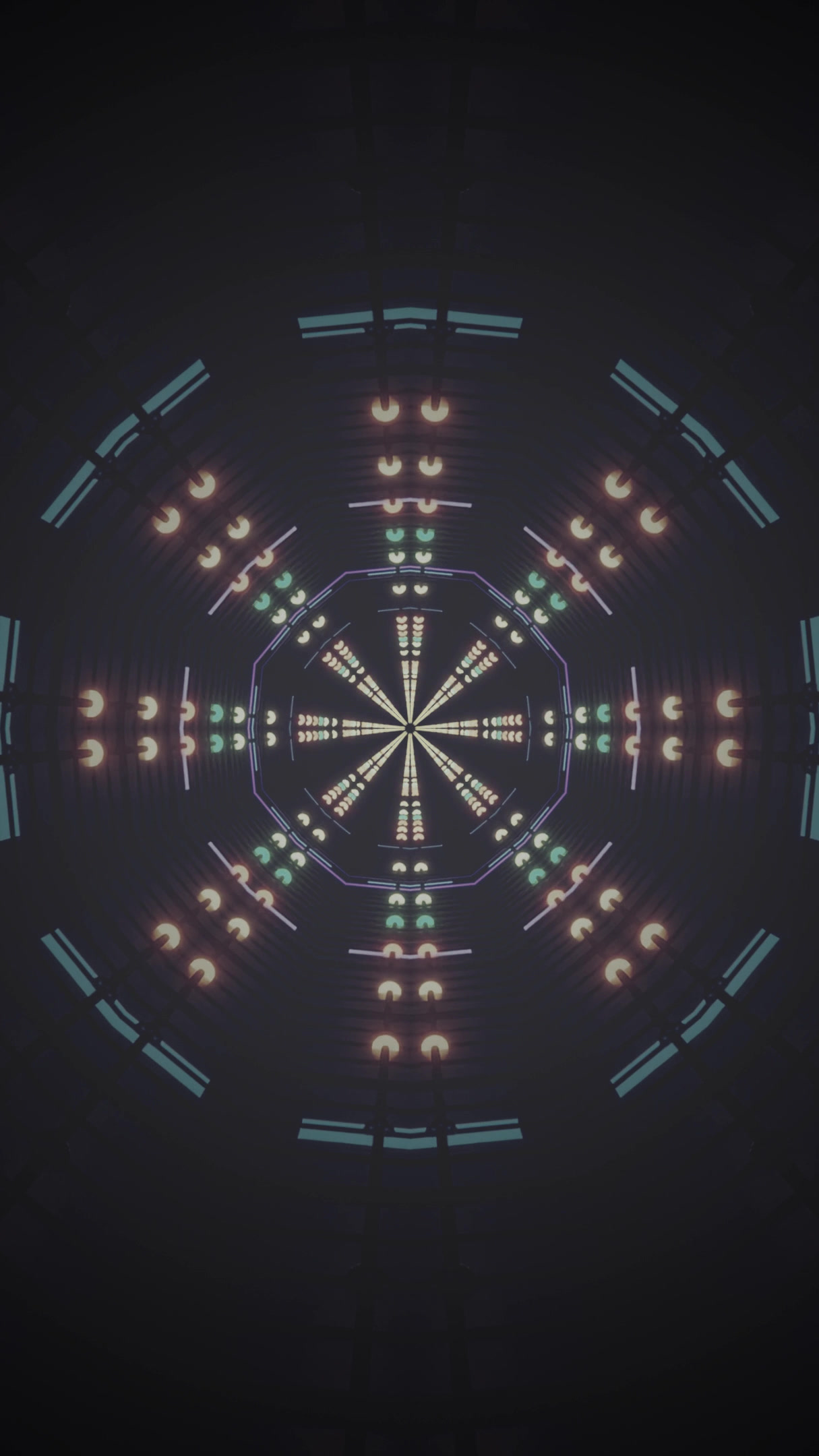 Seamless tunnel video loop with vibrant lights and patterns for r