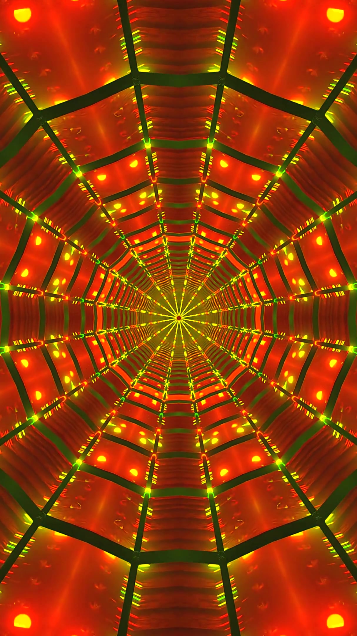 Tunnel video visual journey through vibrant colors and patterns in a seamless loop