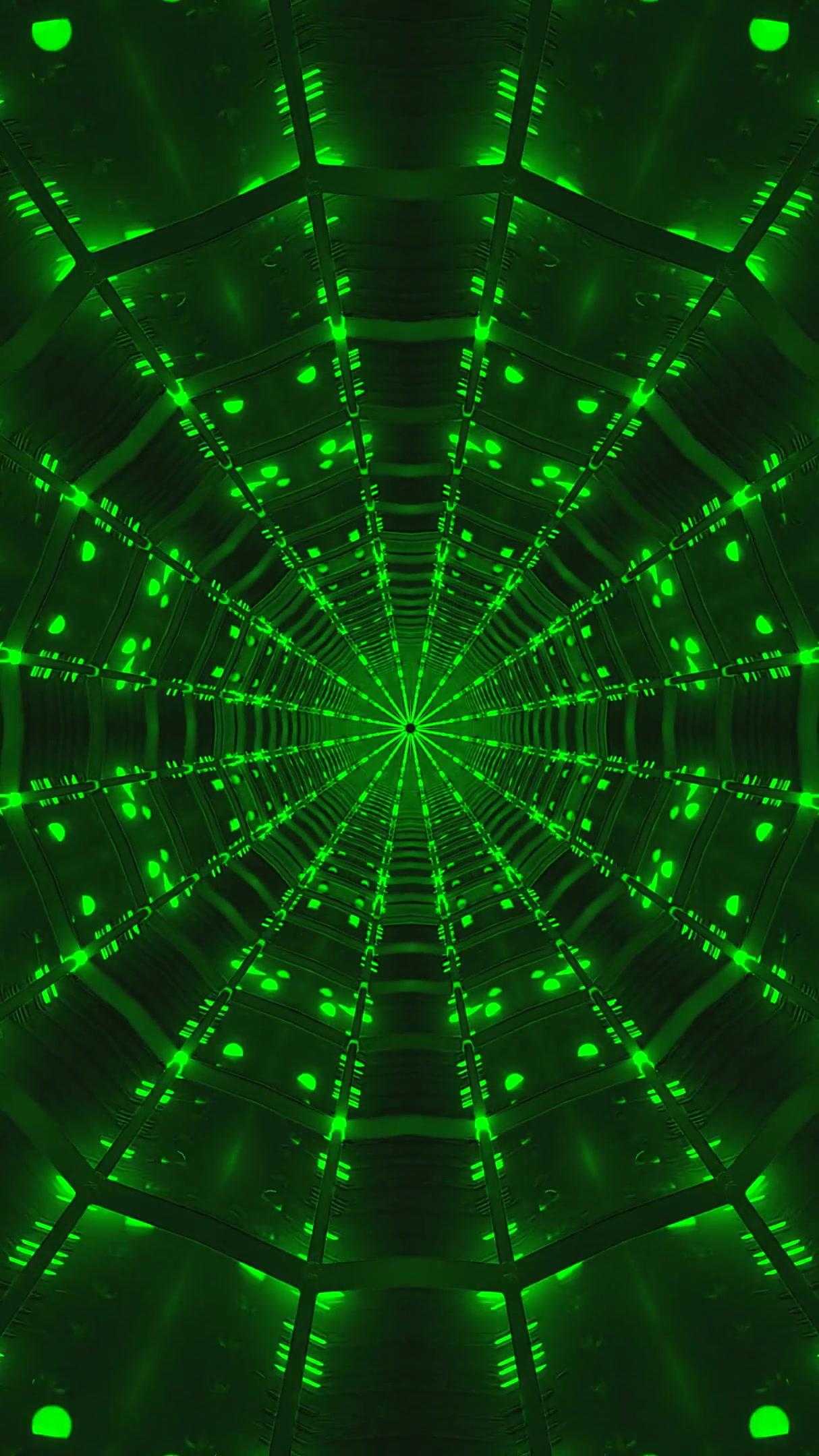 Explore a vibrant green tunnel with seamless looping visuals perfect for an immersive experience