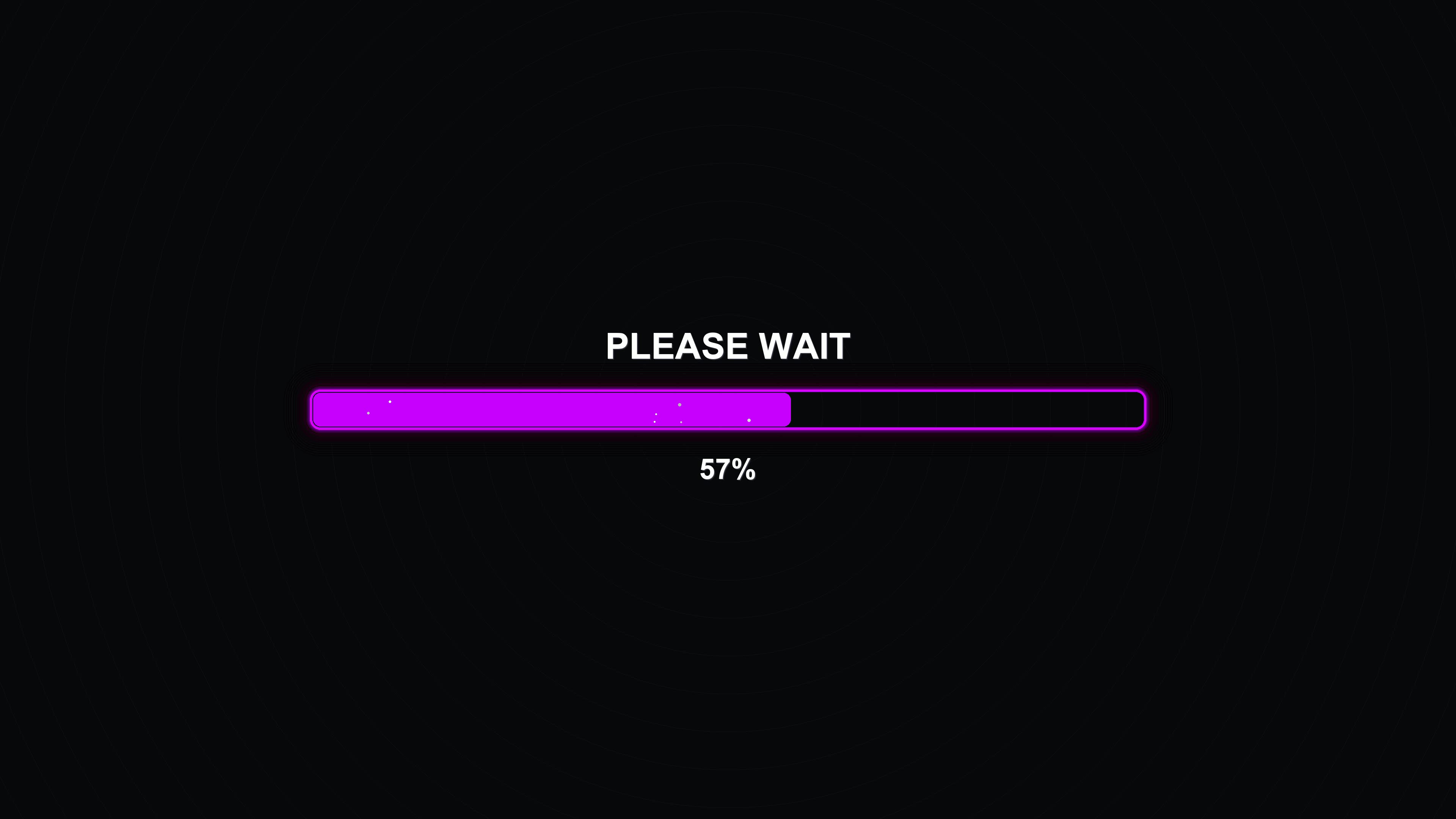 Progressbar animation showing vibrant colors for loading purposes with clear message indicating wait time