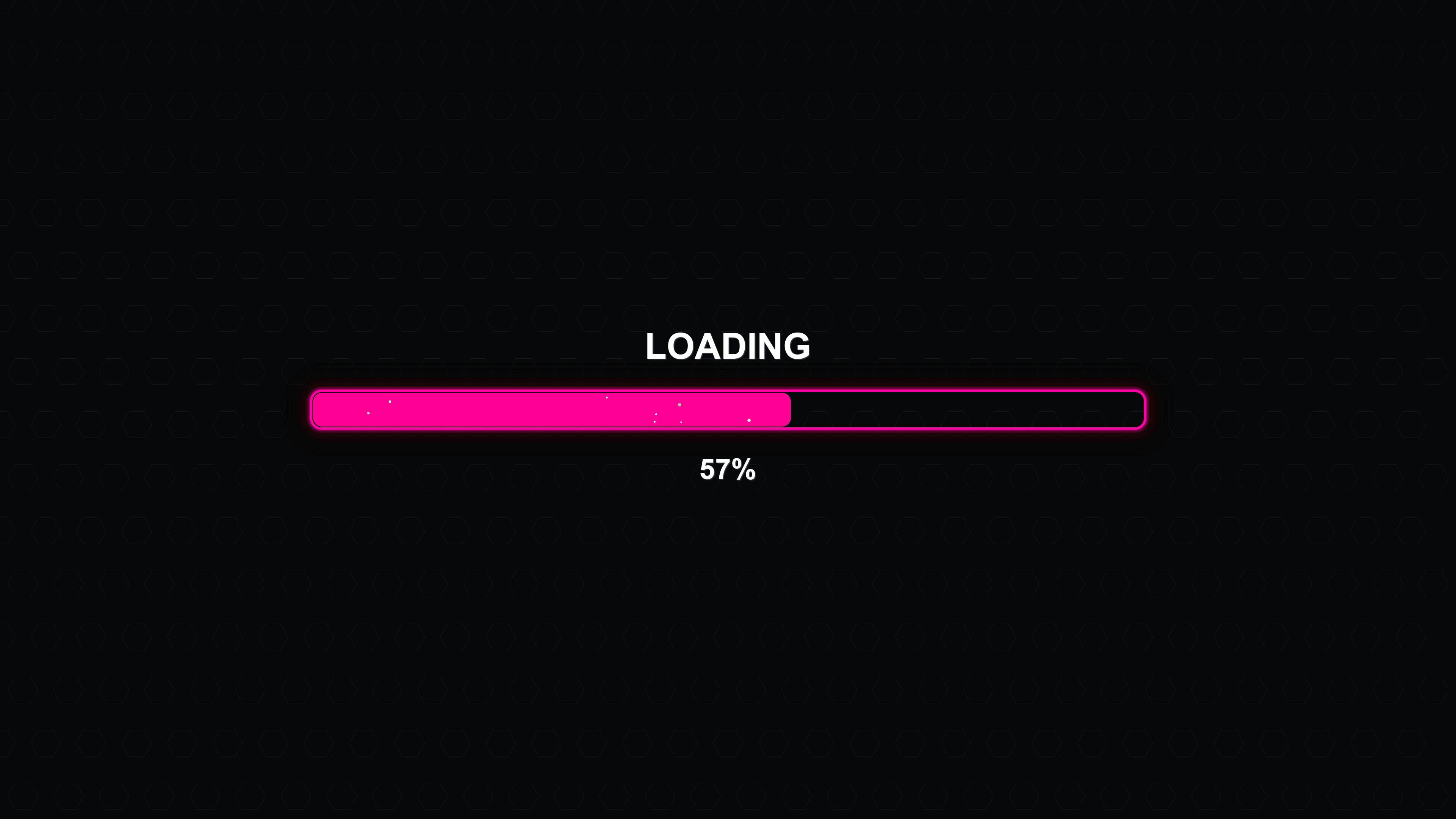 Stylish modern progress bar animation with vibrant colors on a black background showing loading progress at one hundred percent
