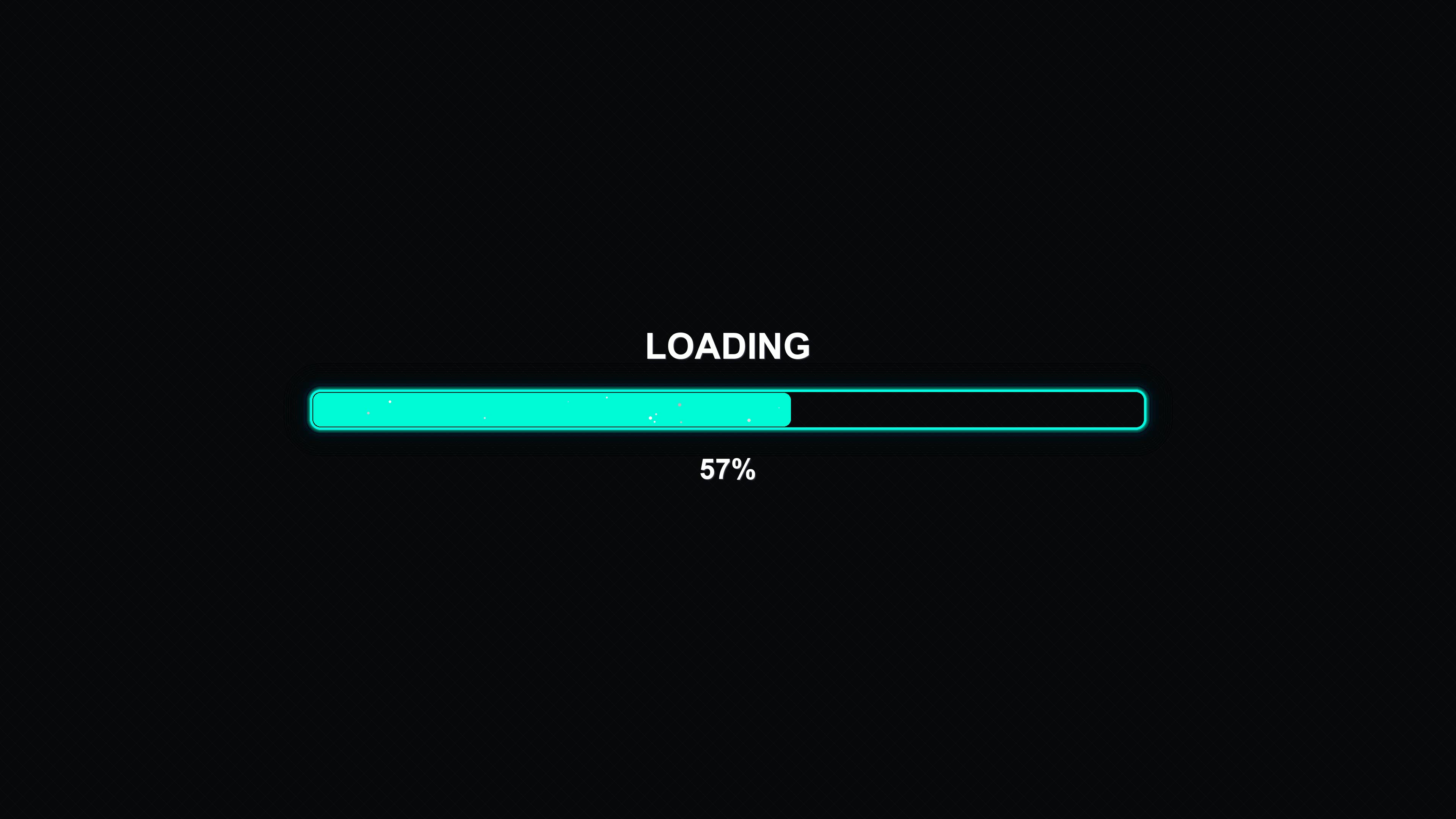 Progress bar animation shows vibrant colors loading towards completion at 100 percent