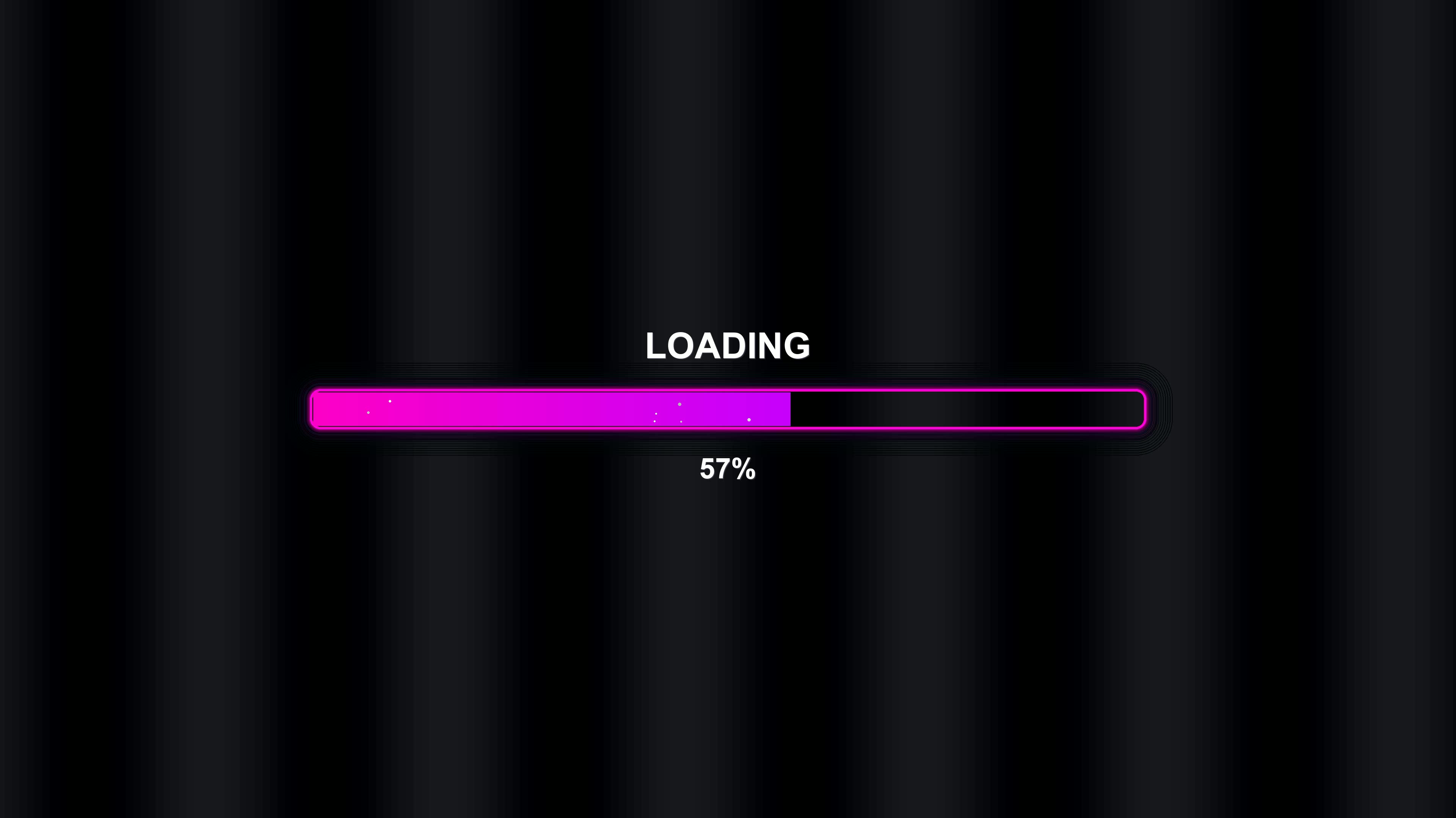 Stylish modern progressbar animation shows bright colors and loading status at 100 percent completion