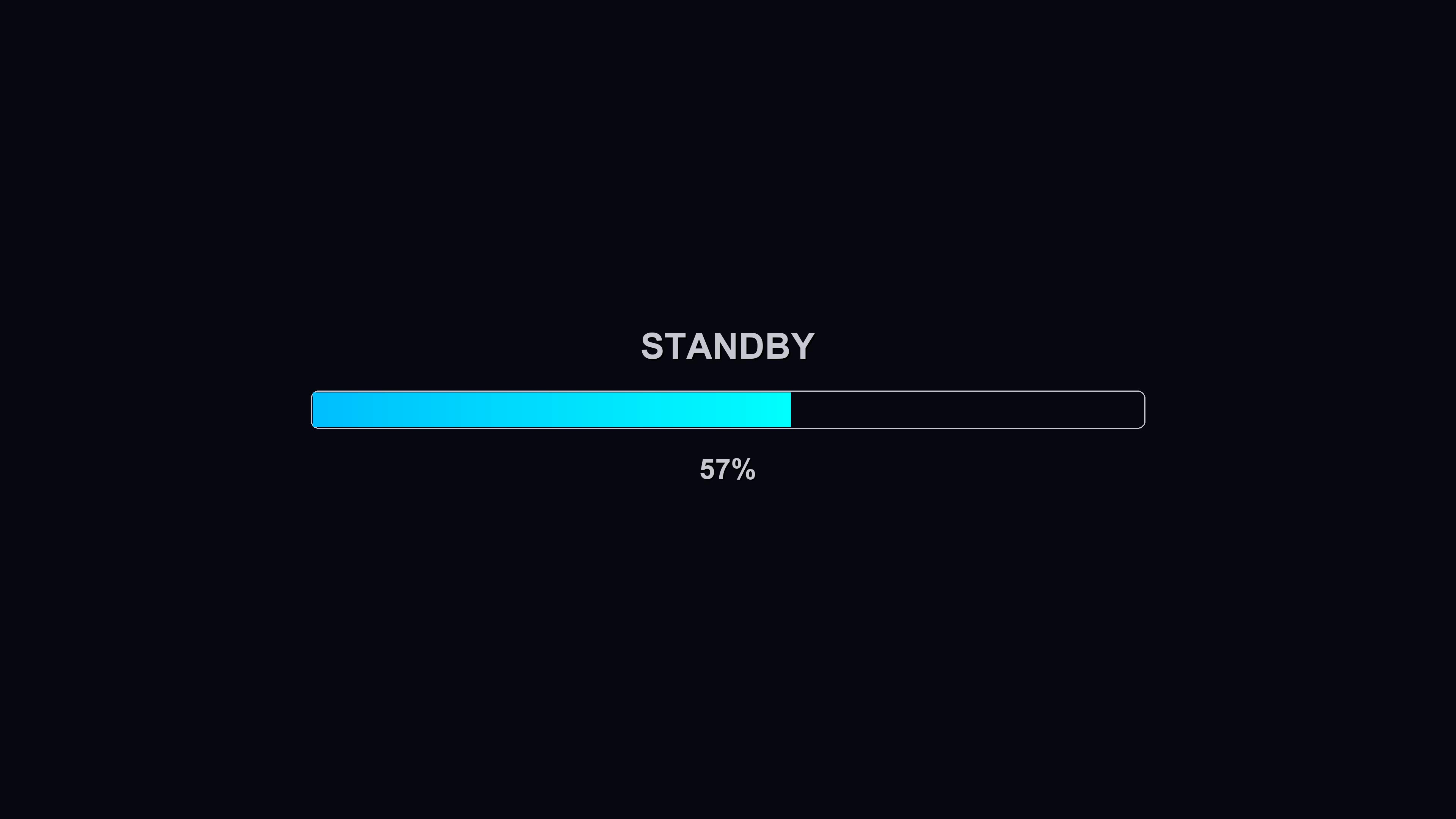 Stylish modern progressbar animation with vibrant colors showing standby status in a sleek digital layout