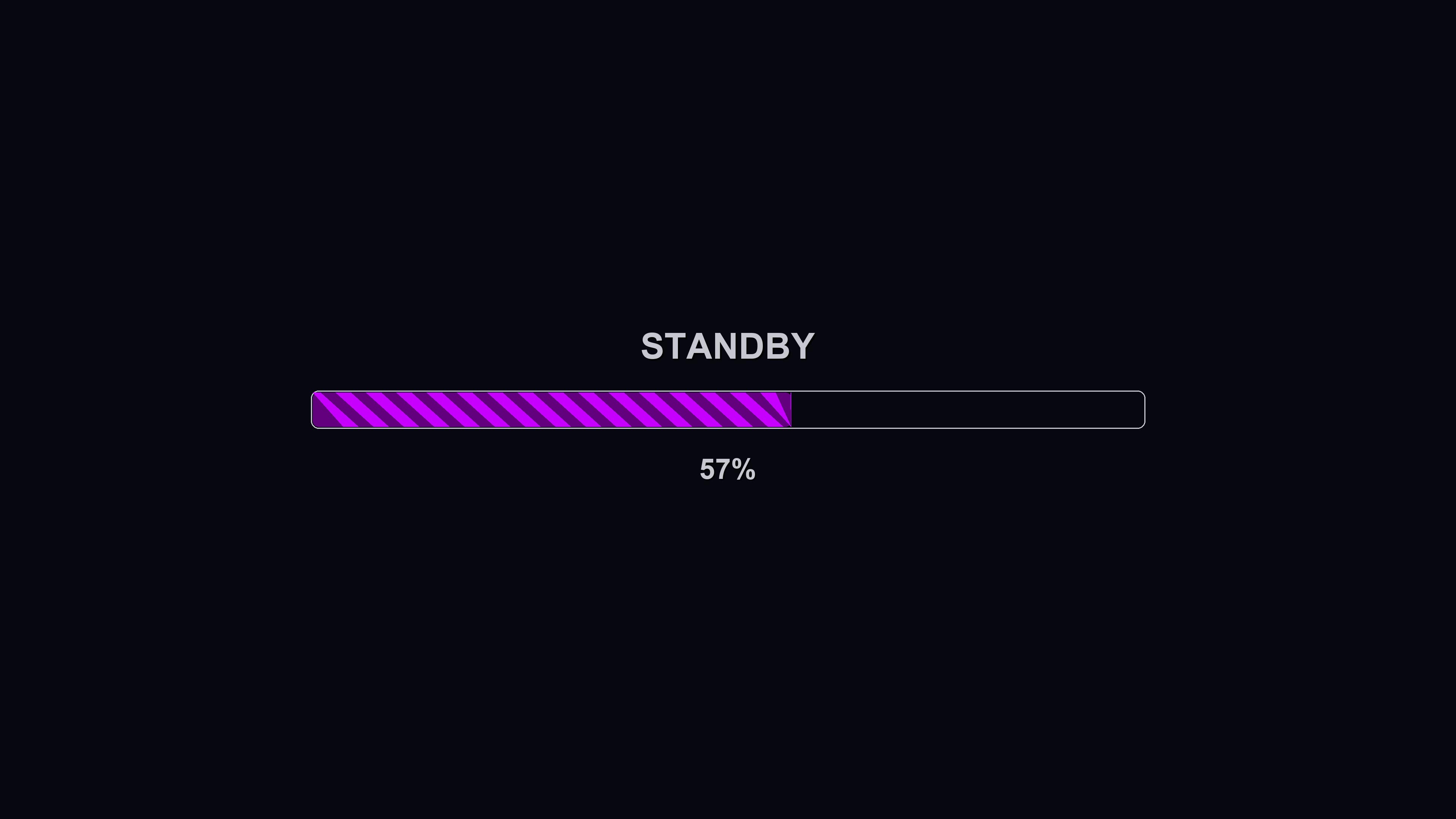 Progress bar animation displays standby status with vibrant colors and a modern design on a dark background in a digital context