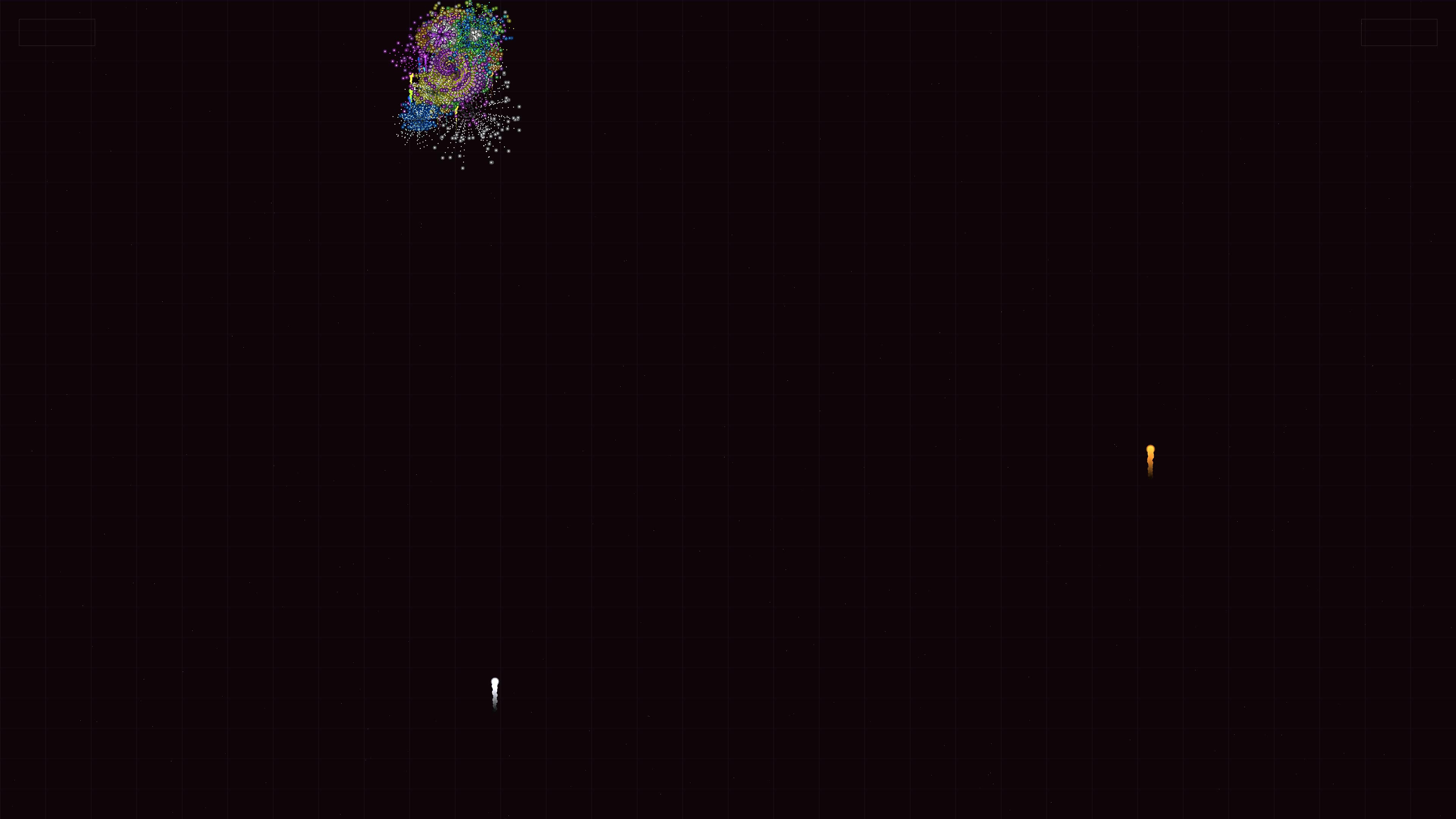 Neon glow firework burst creates bright display with glitter effect during nighttime celebration event