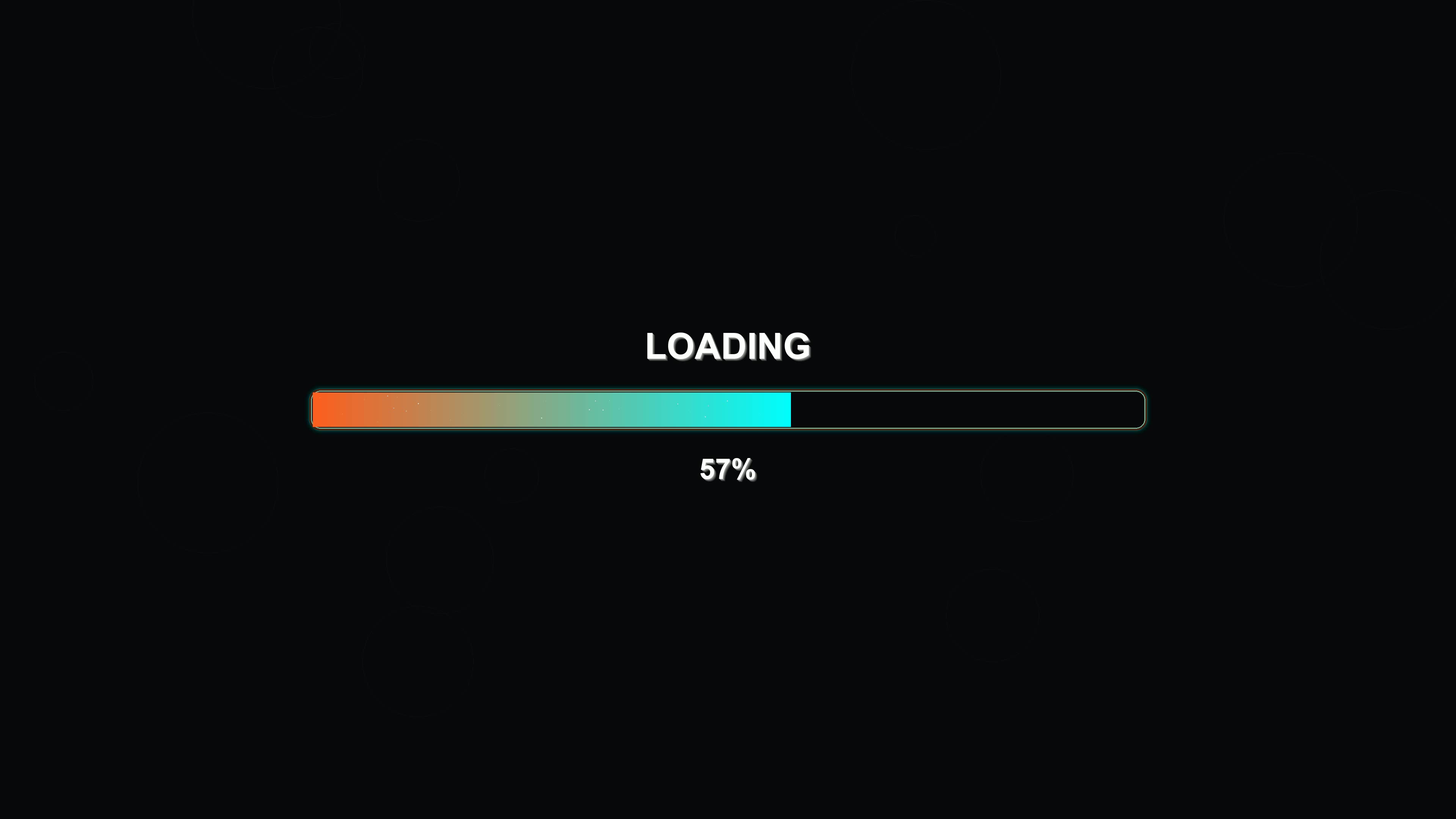 Modern progressbar animation shows waiting status with completion percentage displayed on screen in a digital setting