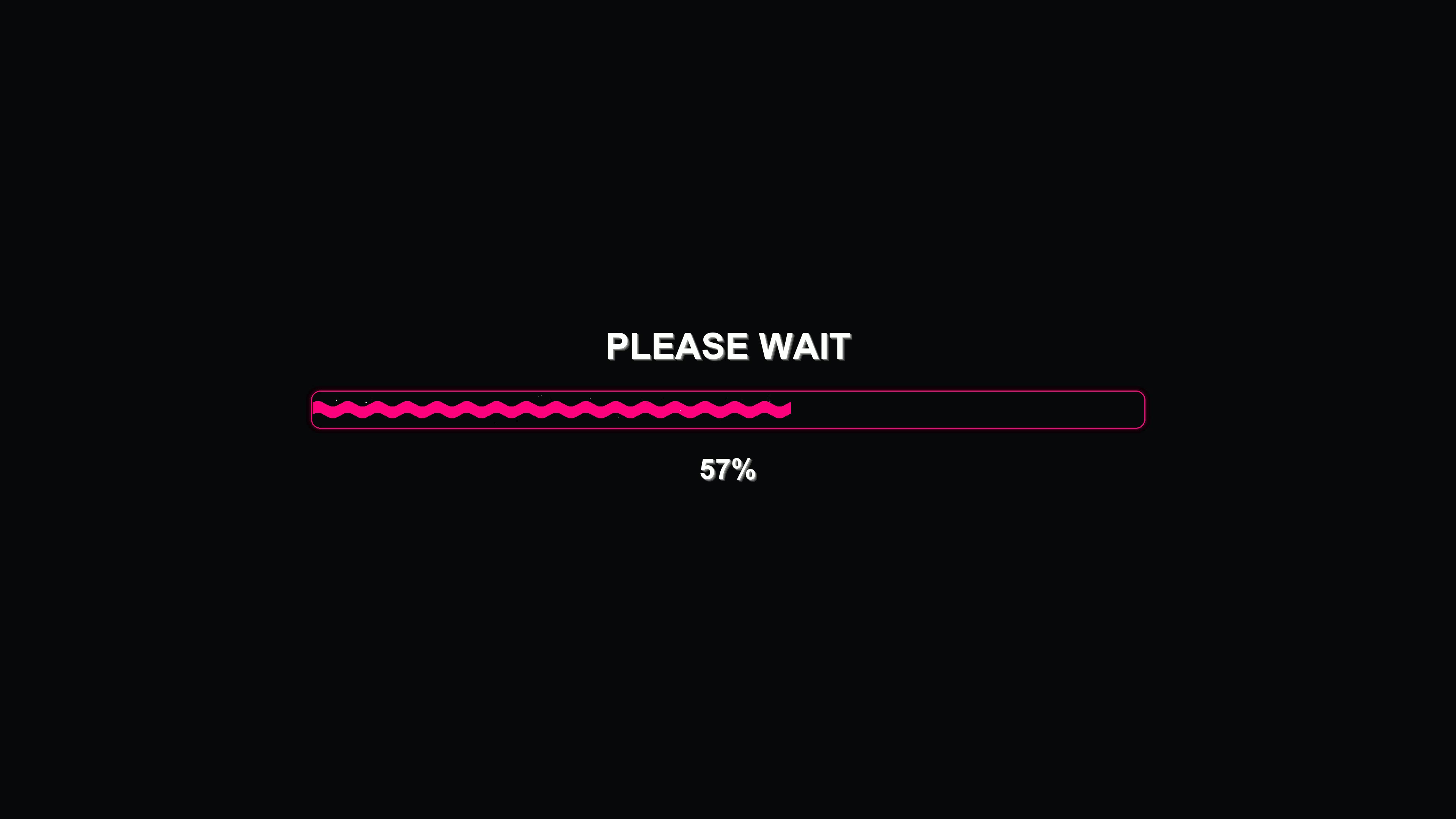 Progress bar animation shows waiting period with clear message on screen for user interaction during loading process