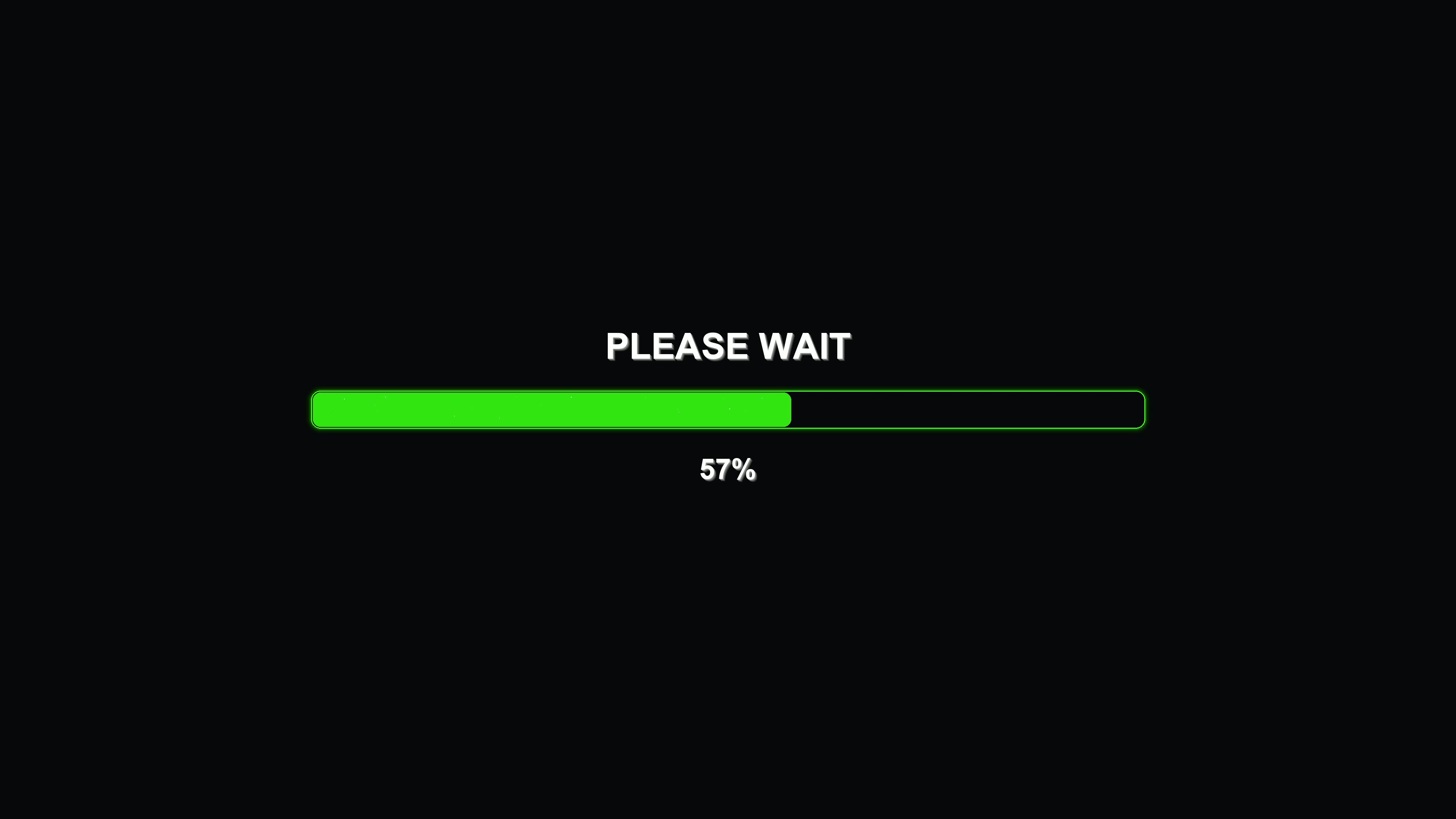 Progress bar animation shows waiting period in modern style with clear indication of completion in a digital format on a black background