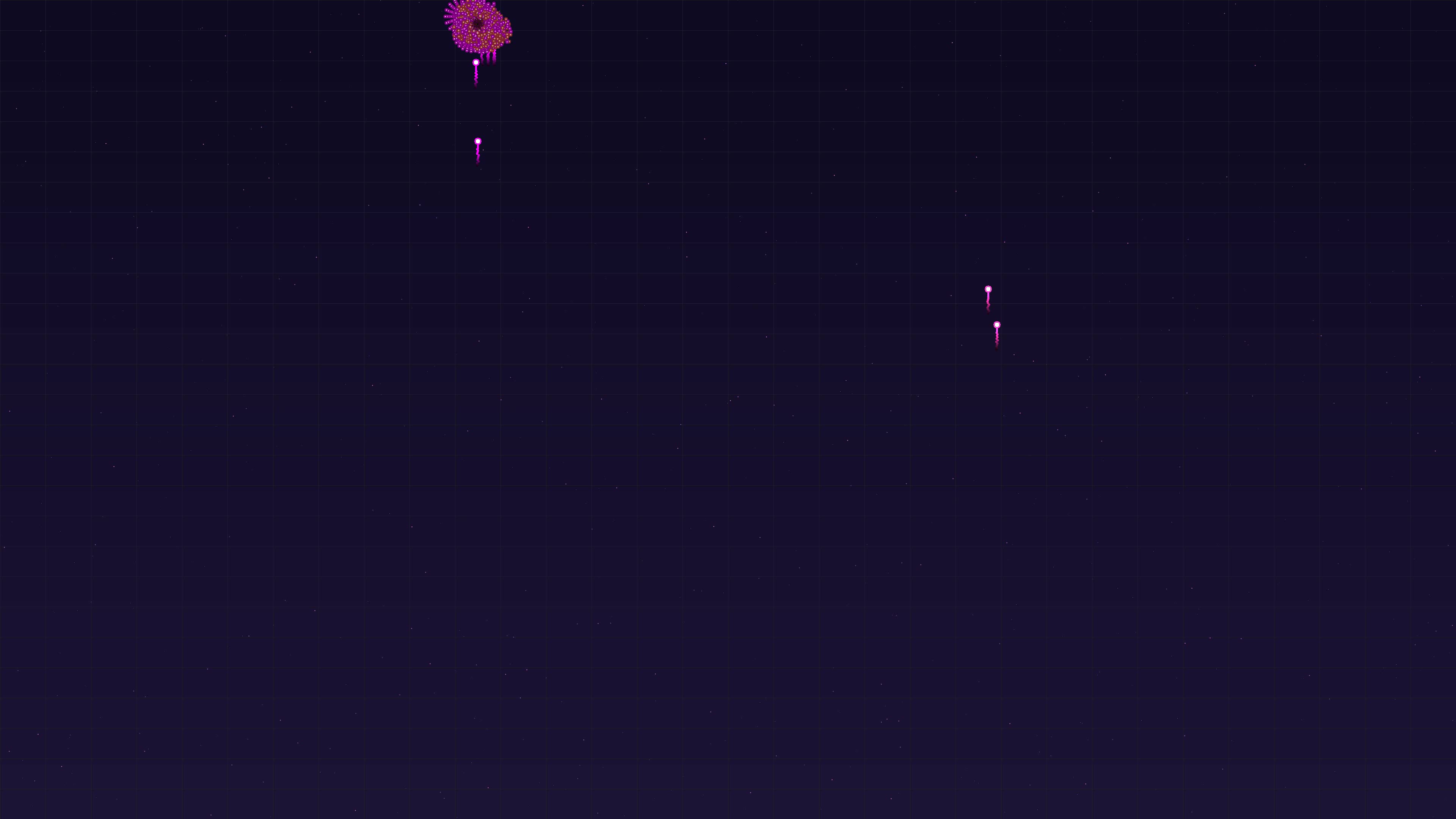 Neon glow effect firework display creates bright sparkling lights during night event in city sky