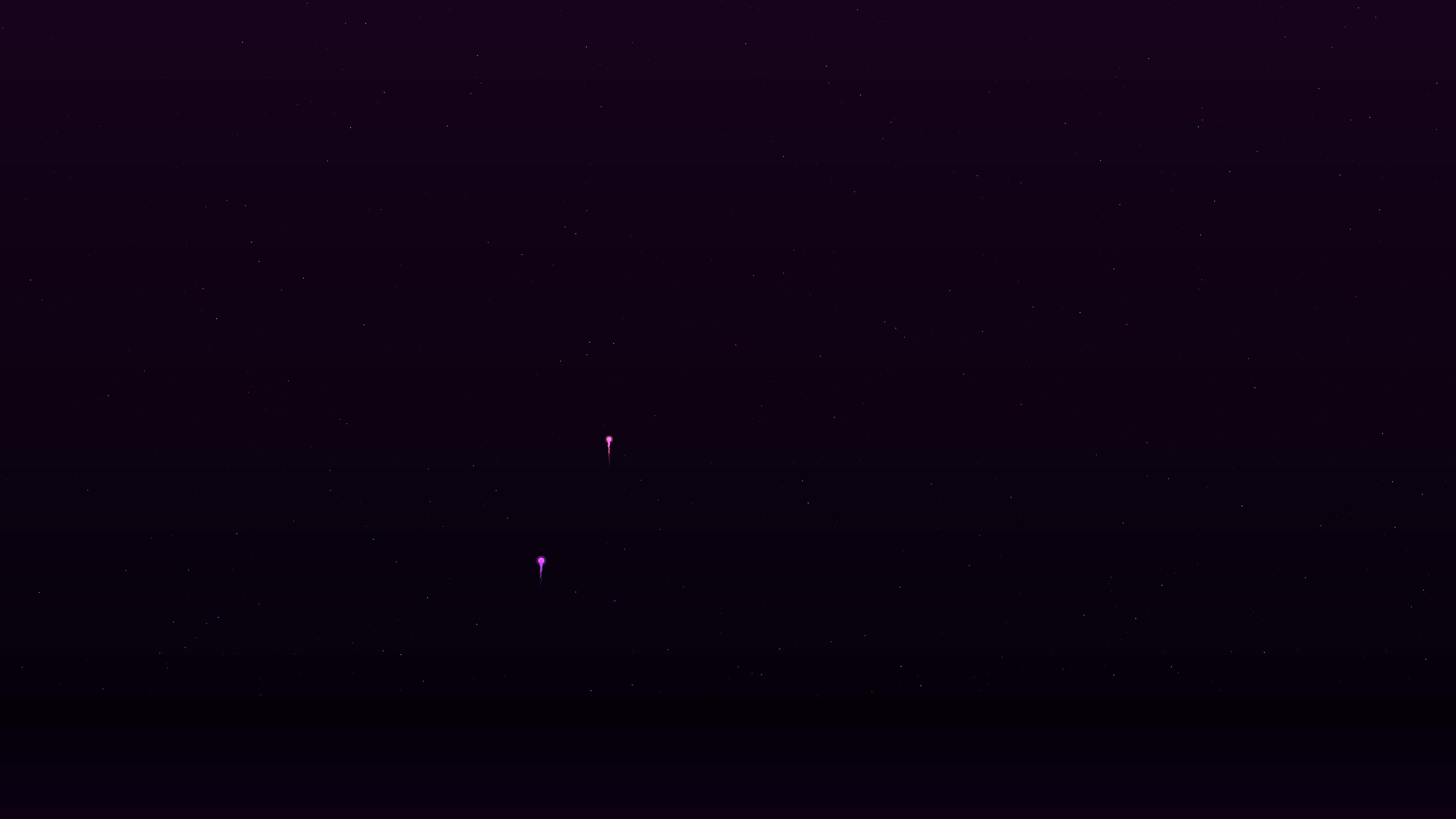 Neon glow effect firework with glitter effect lights up the night sky during a celebratory event in an urban setting