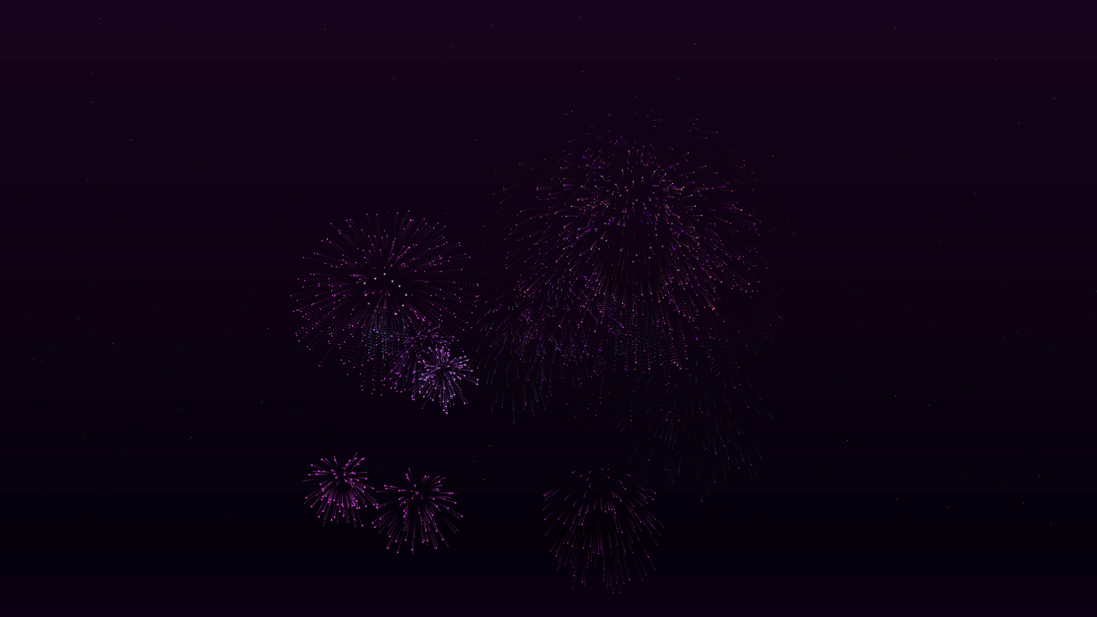 Bright neon glow firework with glitter effect lights up the night sky during a celebration
