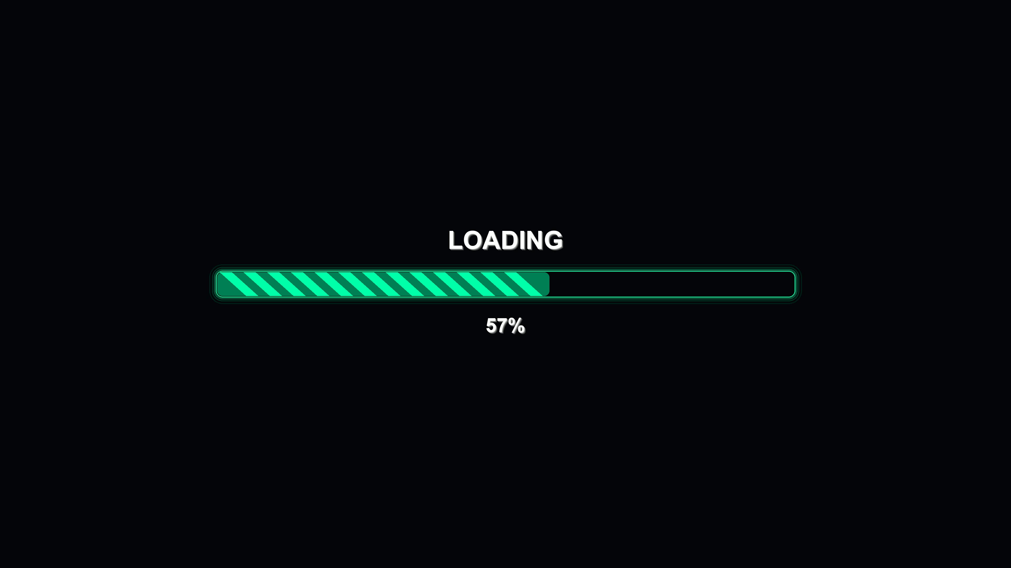 Progressbar animation with vibrant colors showing loading status at 100 percent update on a digital screen