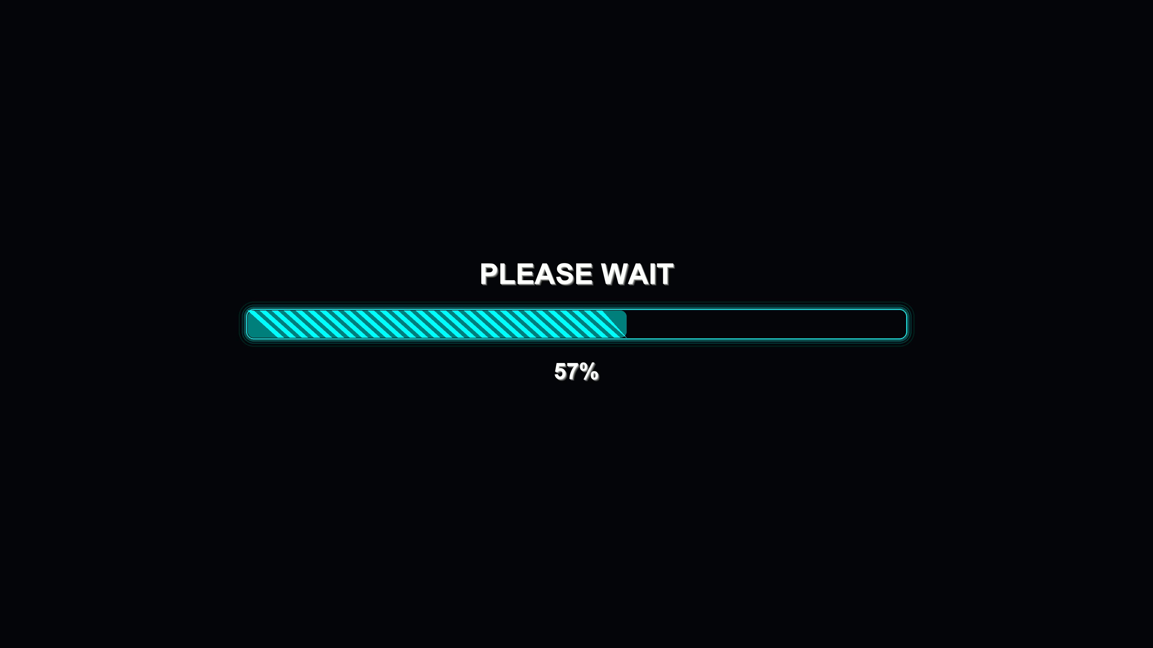 Stylish modern progressbar animation shows vibrant colors and updates at 100 percent completion with a message to please wait