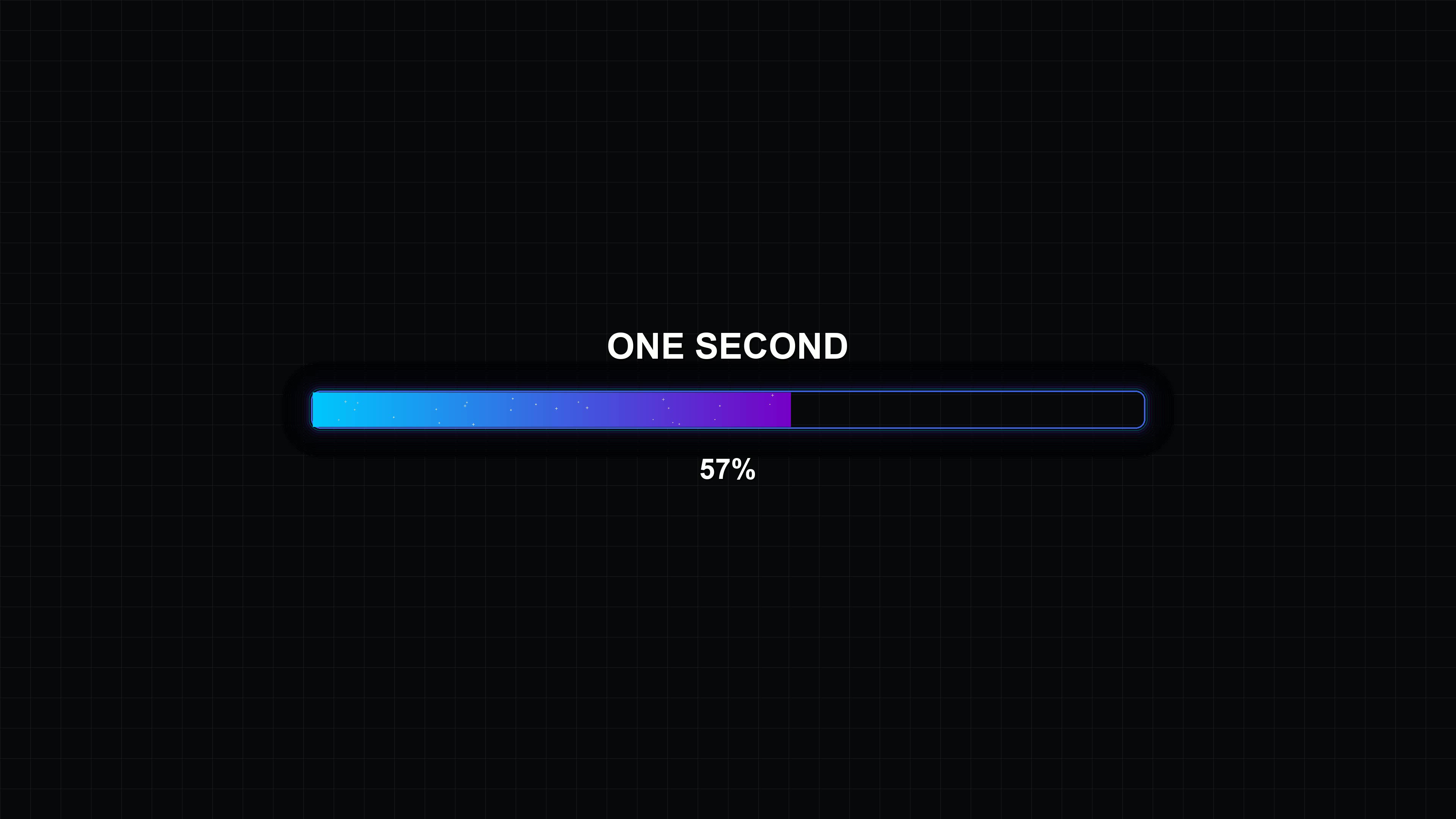 Modern progress bar animation shows loading status for one second in a digital format for waiting periods