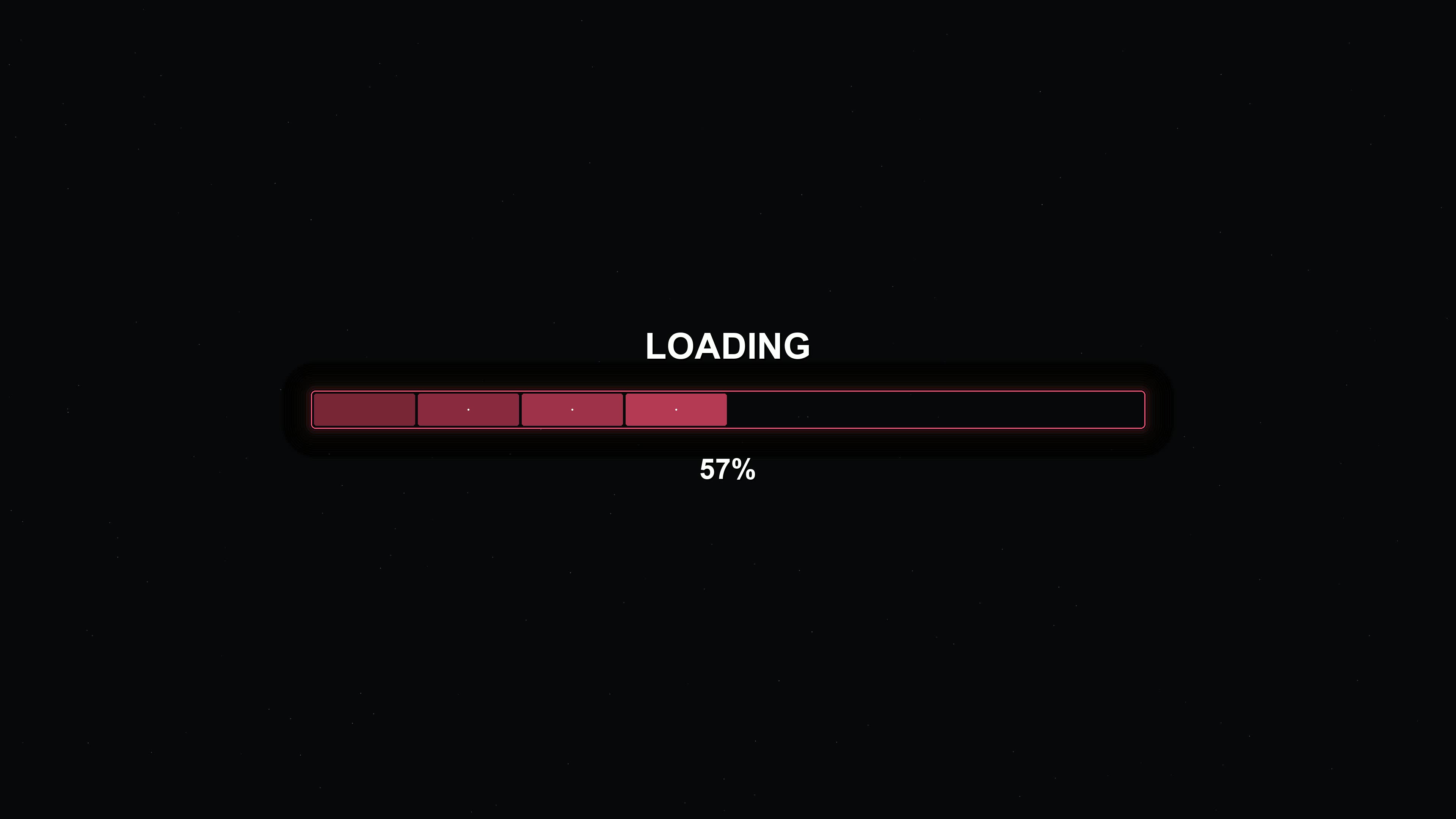 Modern progress bar animation shows waiting time with loading indicator in a digital interface on a dark screen during a technical process
